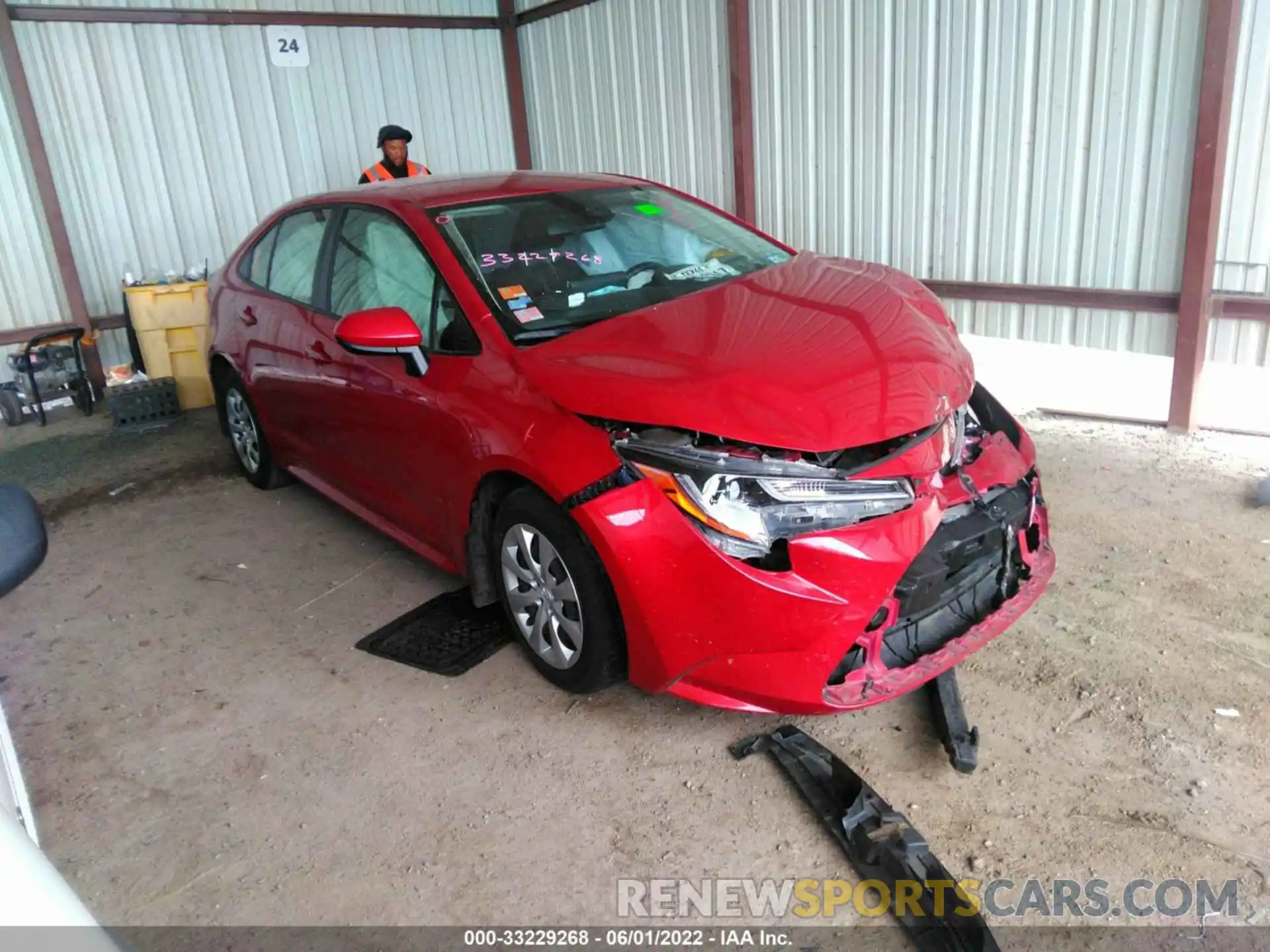 1 Photograph of a damaged car JTDEPRAE0LJ110884 TOYOTA COROLLA 2020