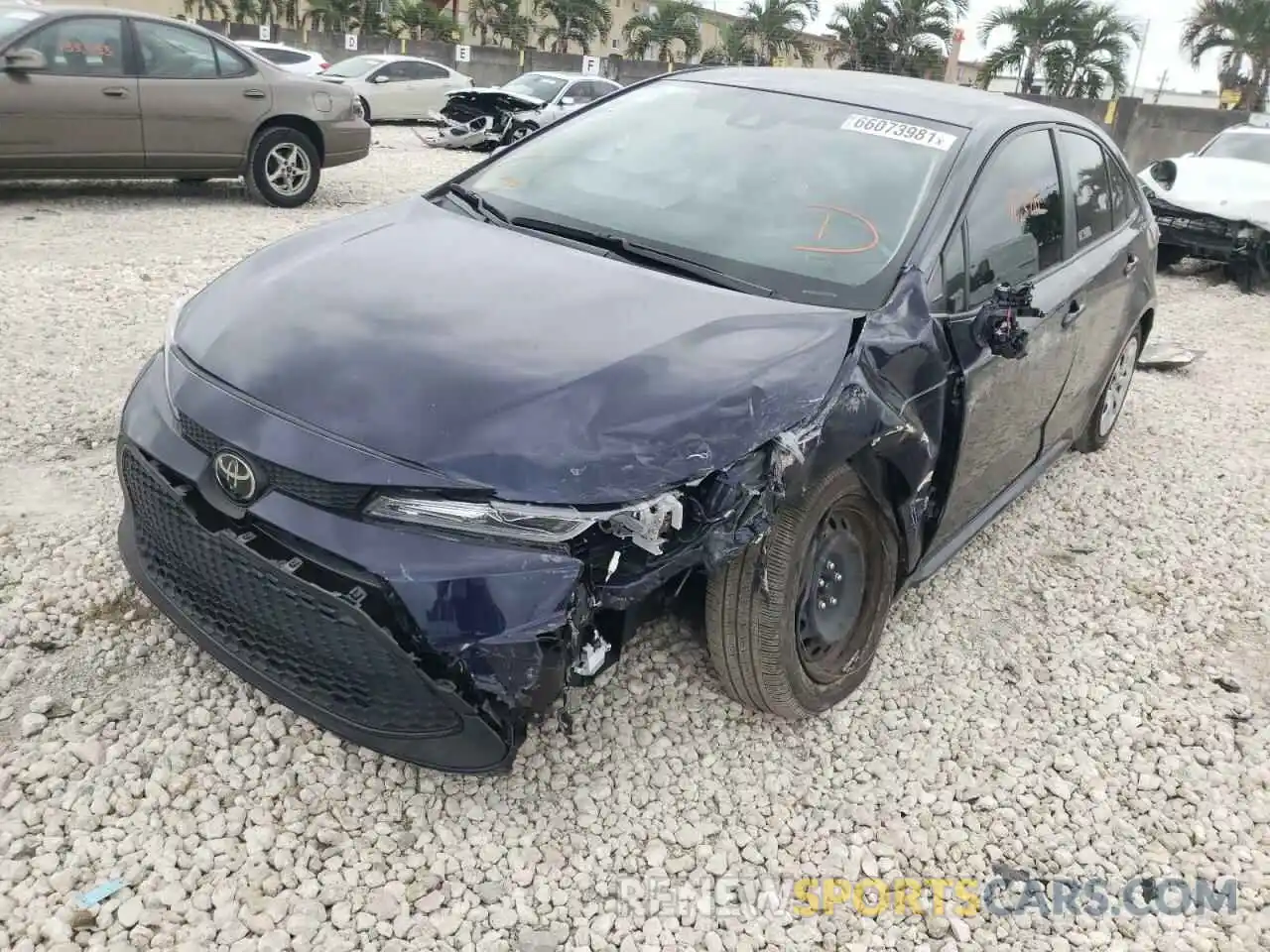 2 Фотография поврежденного автомобиля JTDEPRAE0LJ113865 TOYOTA COROLLA 2020