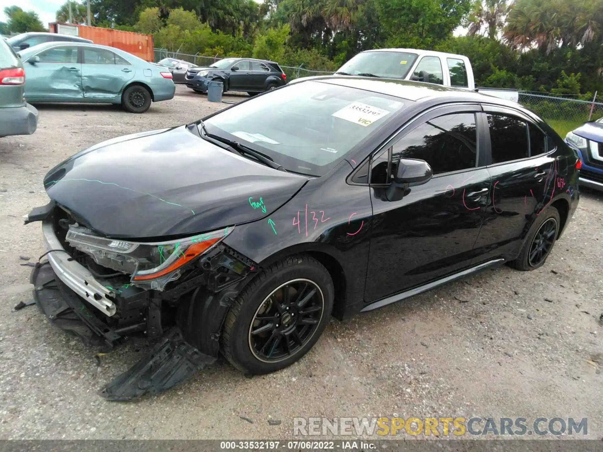 2 Photograph of a damaged car JTDEPRAE0LJ114143 TOYOTA COROLLA 2020