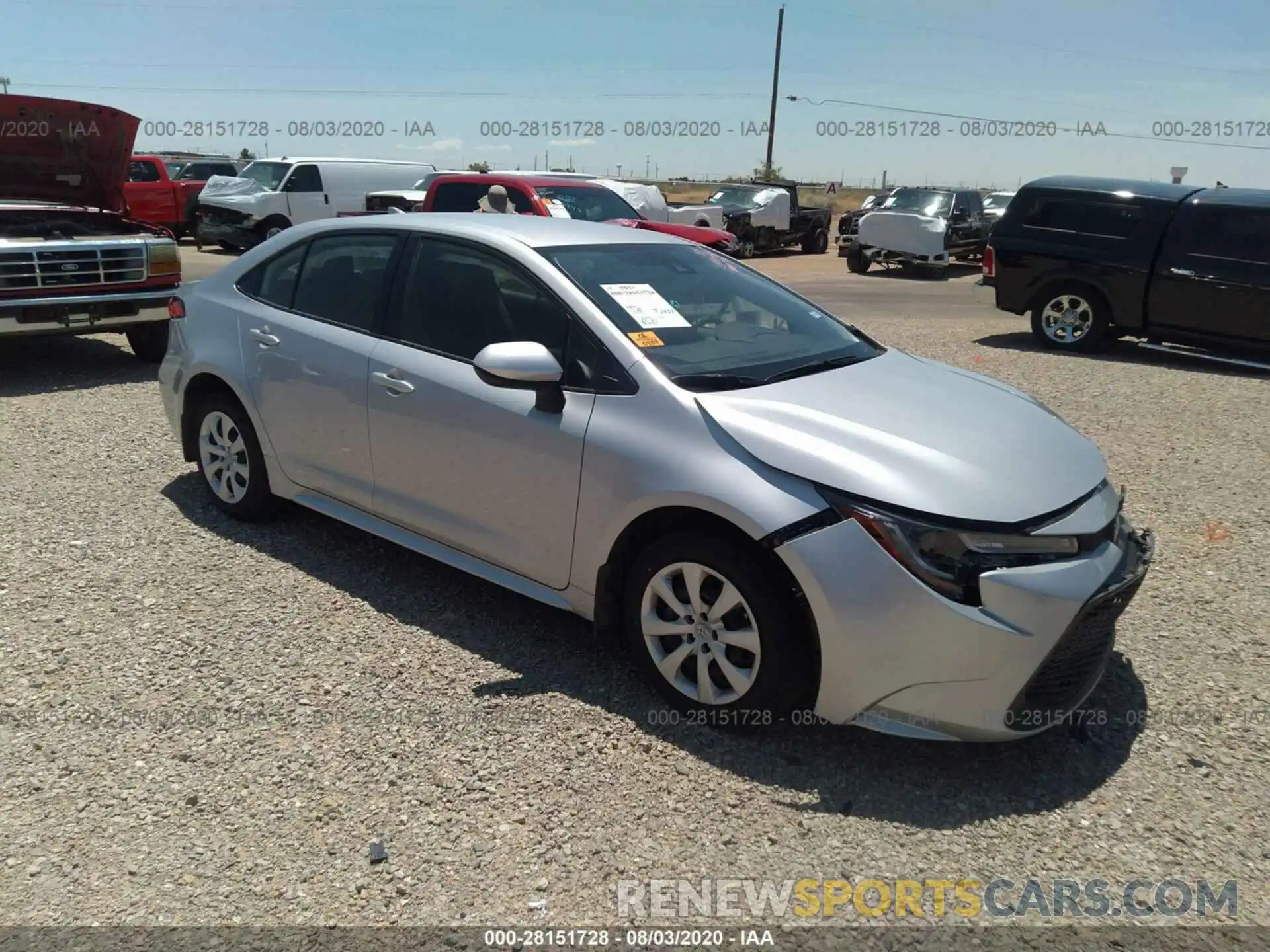 1 Photograph of a damaged car JTDEPRAE0LJ114997 TOYOTA COROLLA 2020