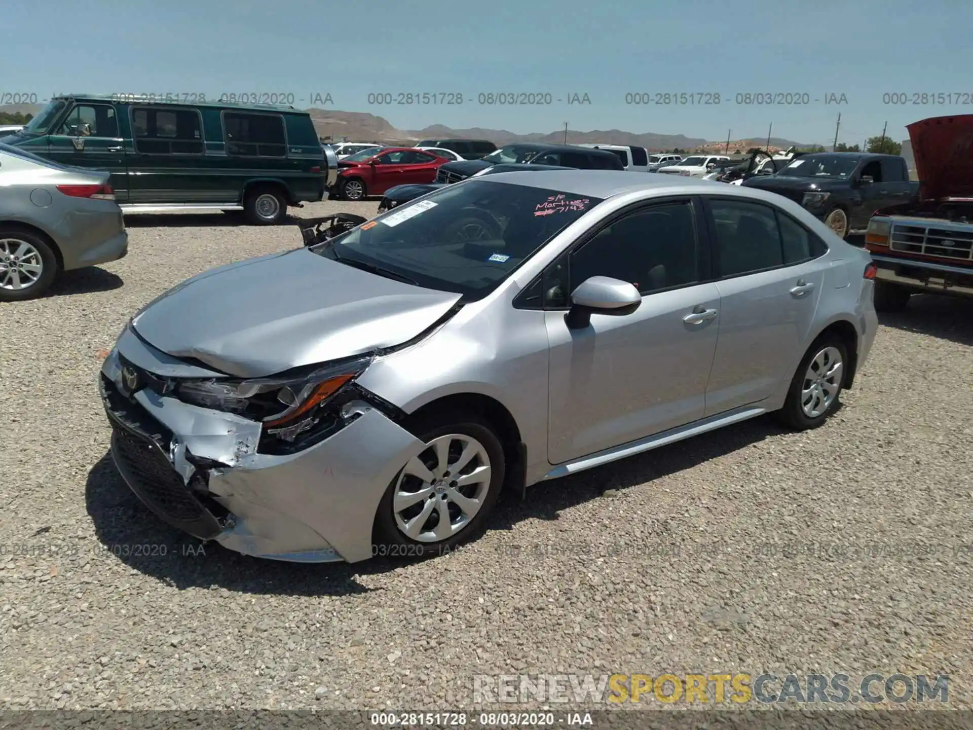 2 Photograph of a damaged car JTDEPRAE0LJ114997 TOYOTA COROLLA 2020