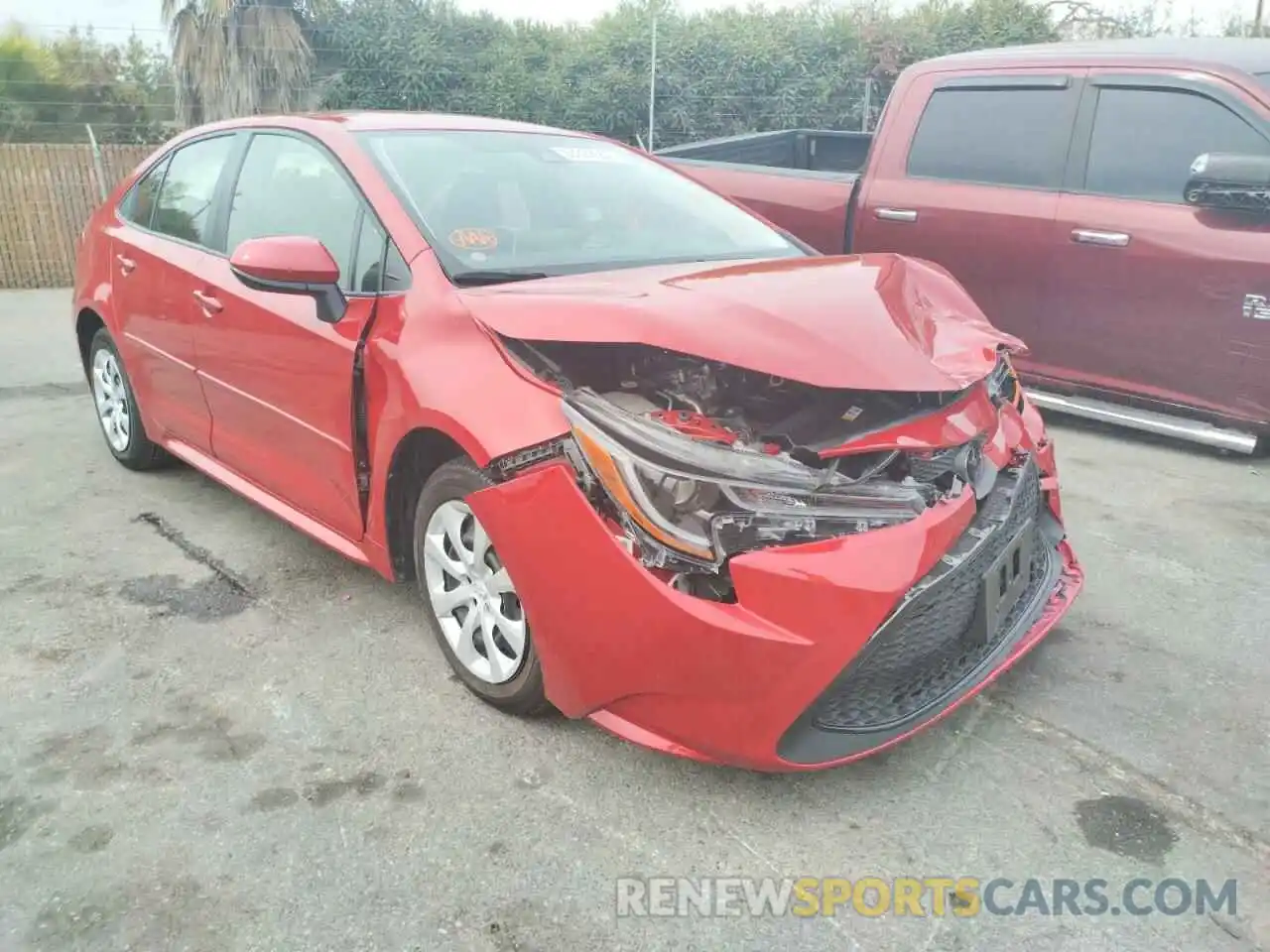 1 Photograph of a damaged car JTDEPRAE0LJ115065 TOYOTA COROLLA 2020