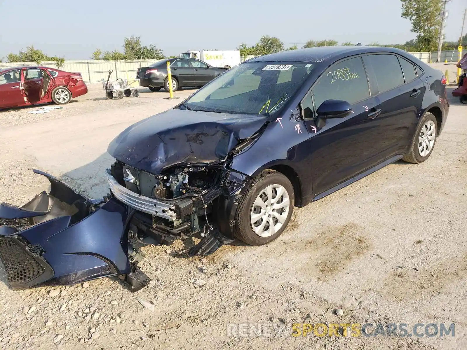 2 Photograph of a damaged car JTDEPRAE0LJ115227 TOYOTA COROLLA 2020