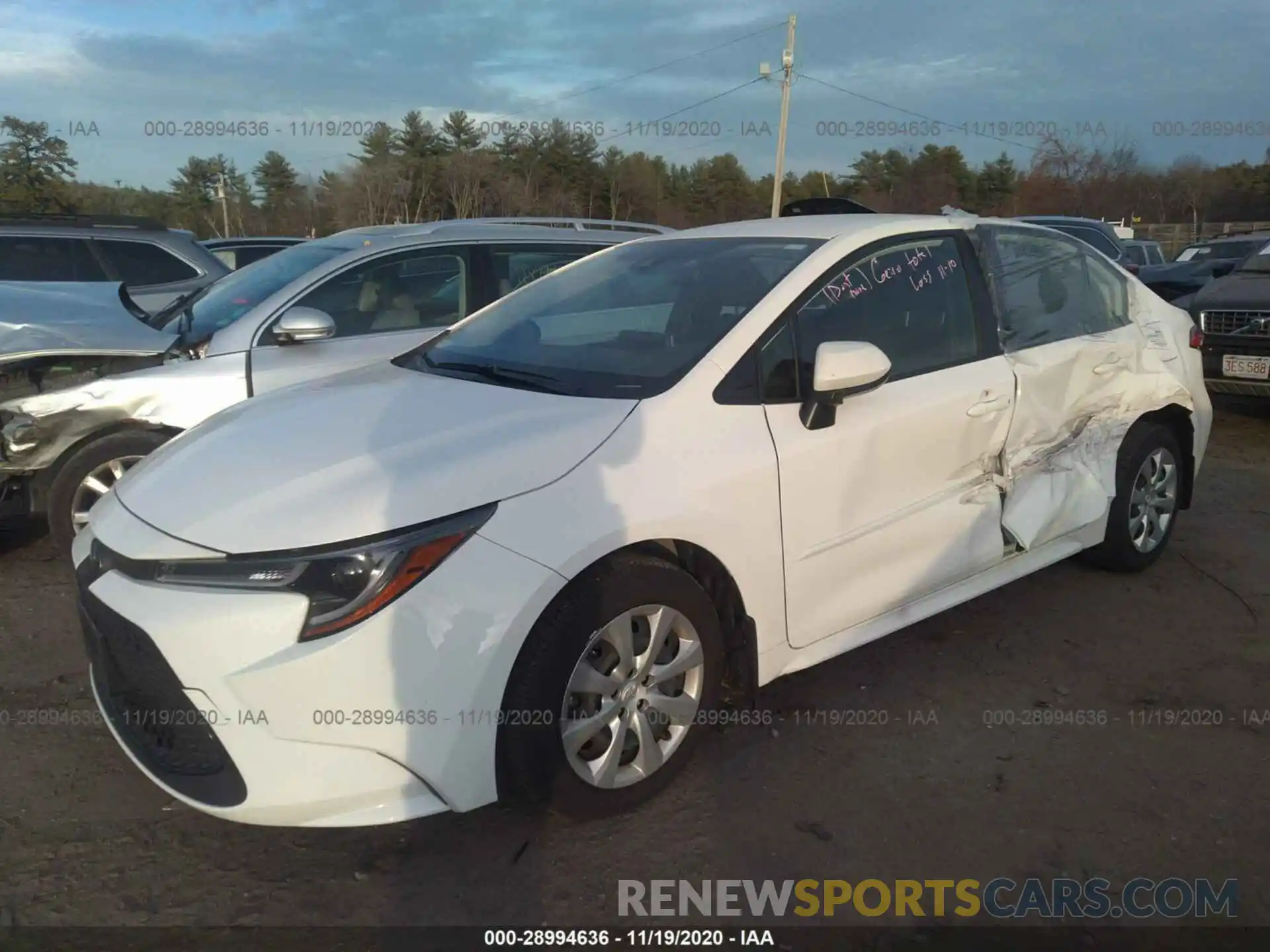 2 Photograph of a damaged car JTDEPRAE1LJ000300 TOYOTA COROLLA 2020