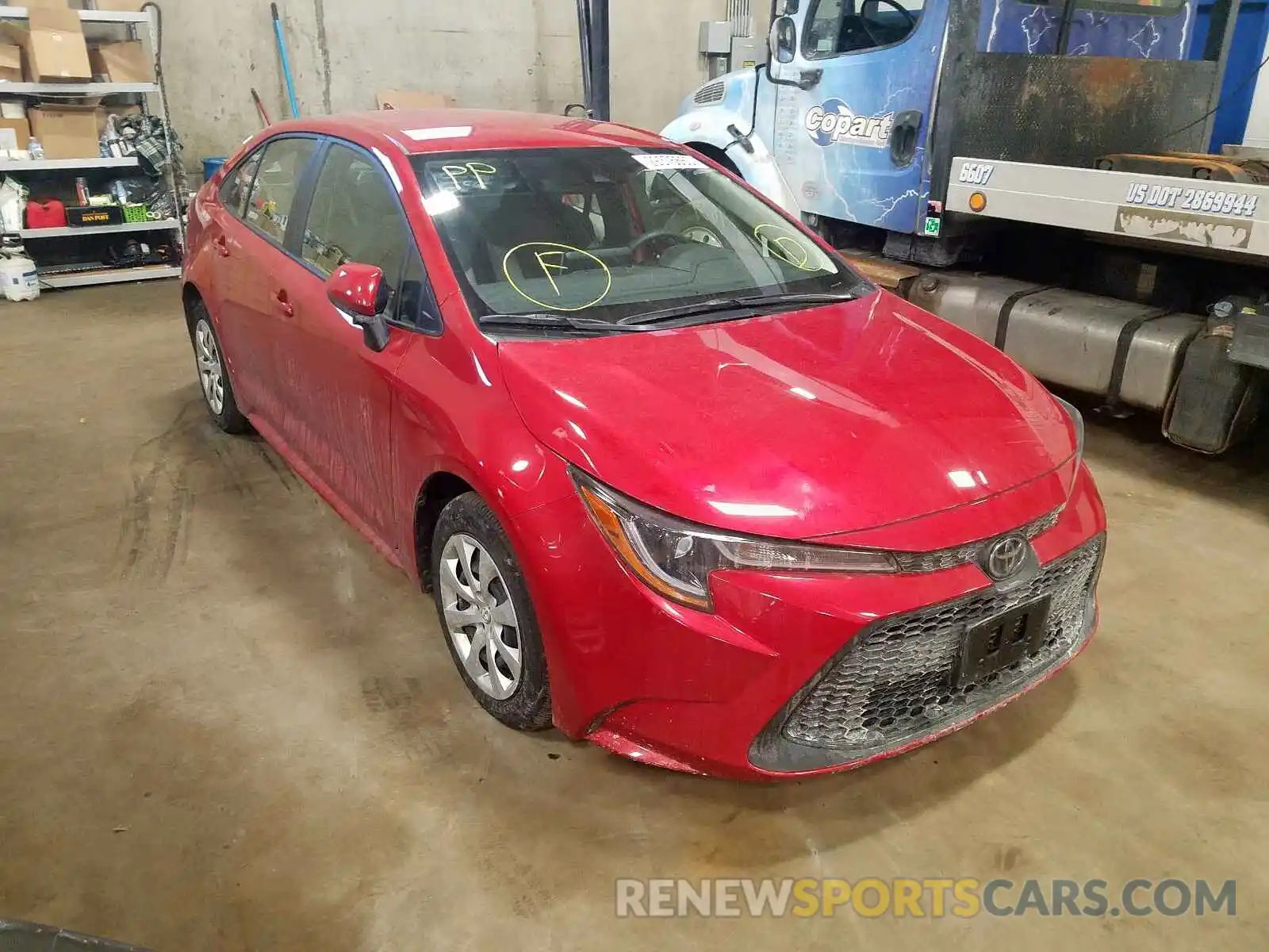 1 Photograph of a damaged car JTDEPRAE1LJ002936 TOYOTA COROLLA 2020