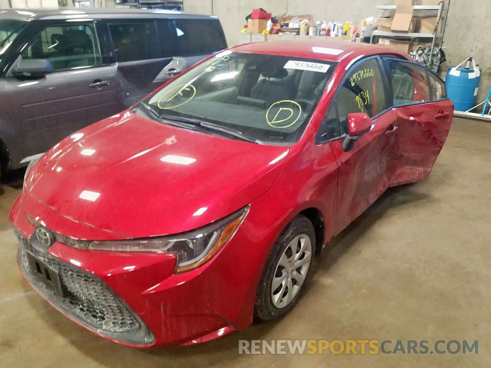 2 Photograph of a damaged car JTDEPRAE1LJ002936 TOYOTA COROLLA 2020