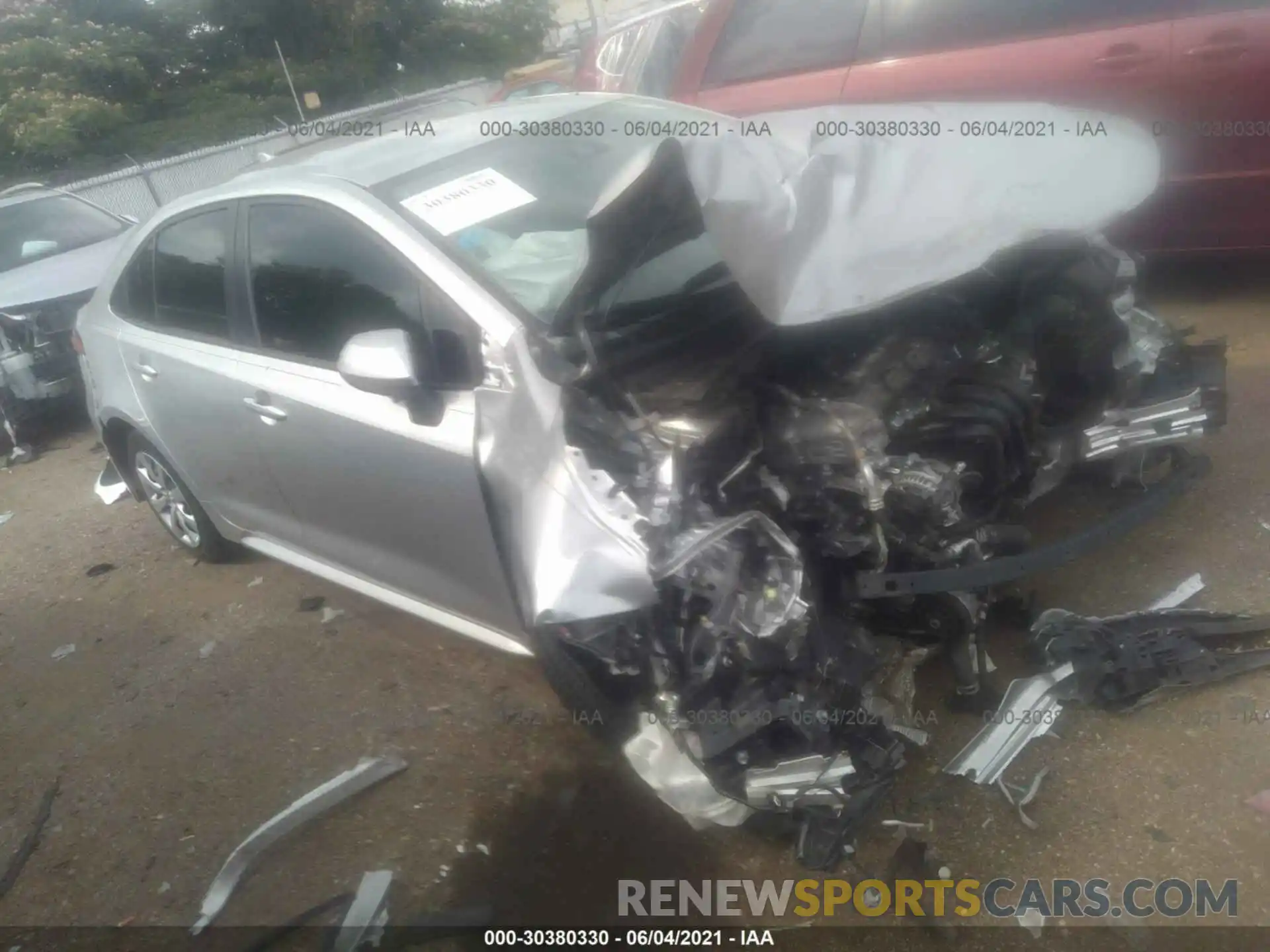 1 Photograph of a damaged car JTDEPRAE1LJ003326 TOYOTA COROLLA 2020