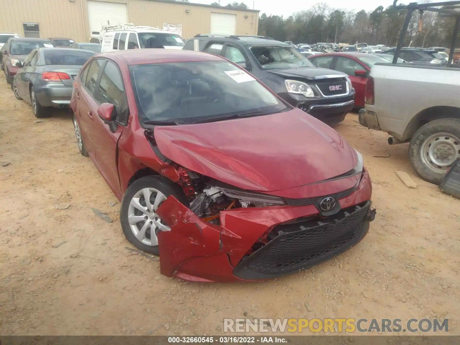 1 Photograph of a damaged car JTDEPRAE1LJ003780 TOYOTA COROLLA 2020