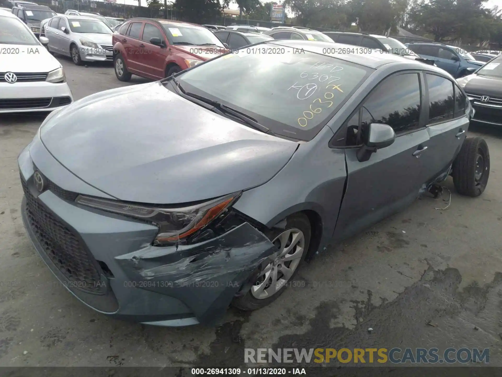 2 Photograph of a damaged car JTDEPRAE1LJ006307 TOYOTA COROLLA 2020