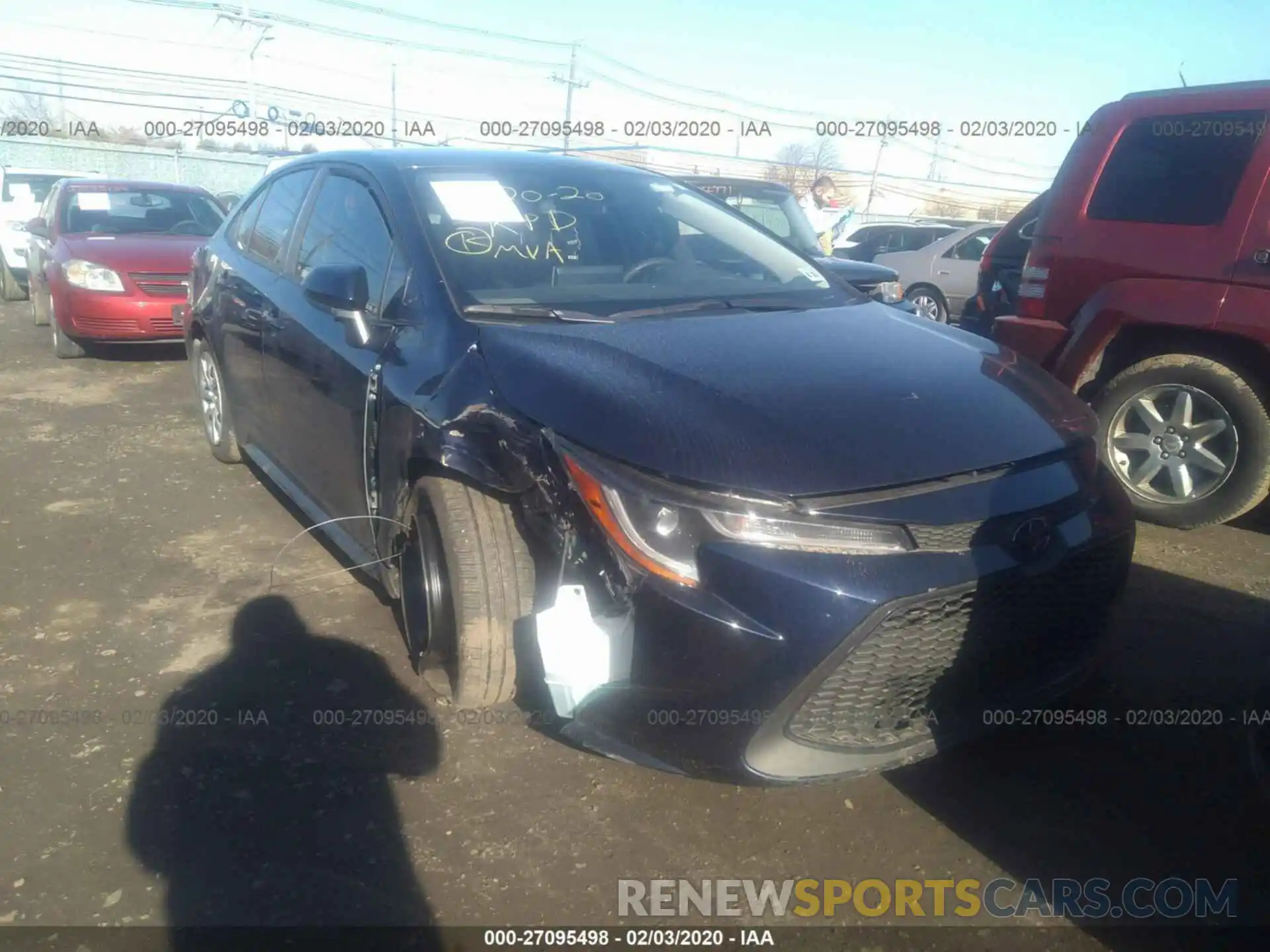 1 Photograph of a damaged car JTDEPRAE1LJ008025 TOYOTA COROLLA 2020