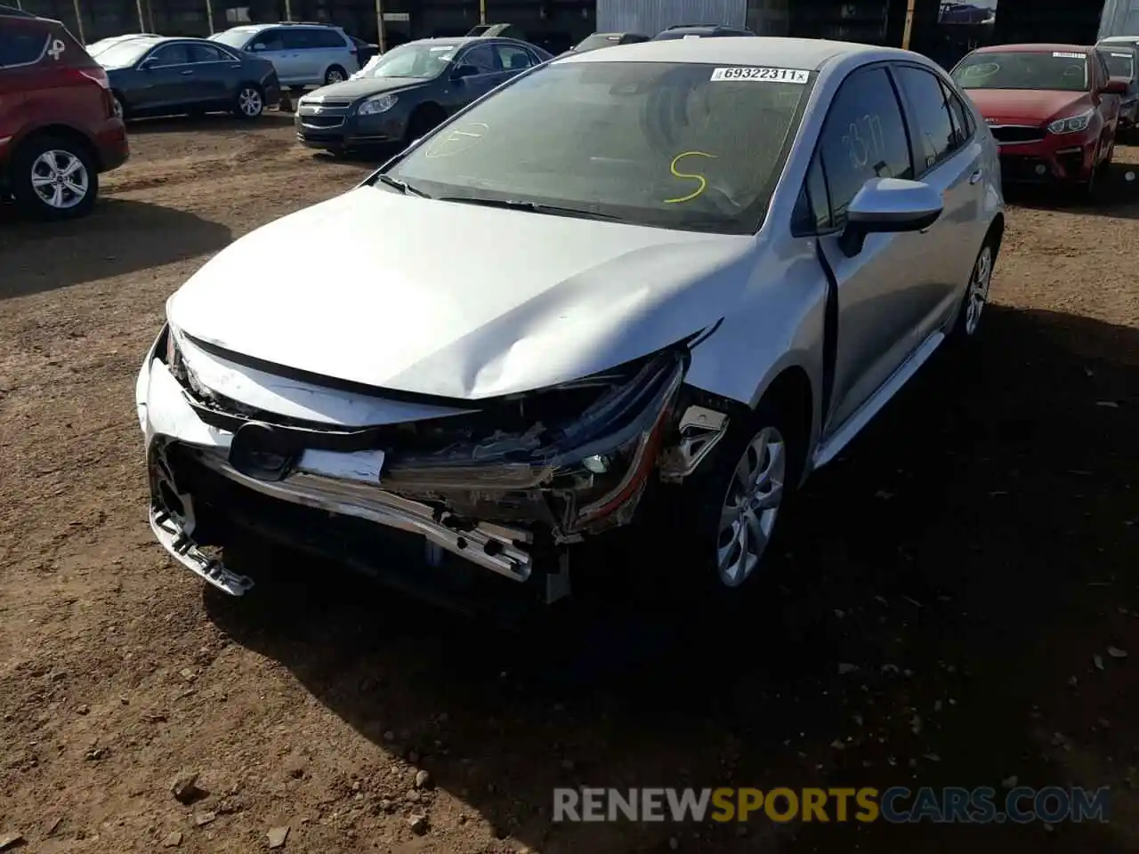 2 Photograph of a damaged car JTDEPRAE1LJ010325 TOYOTA COROLLA 2020