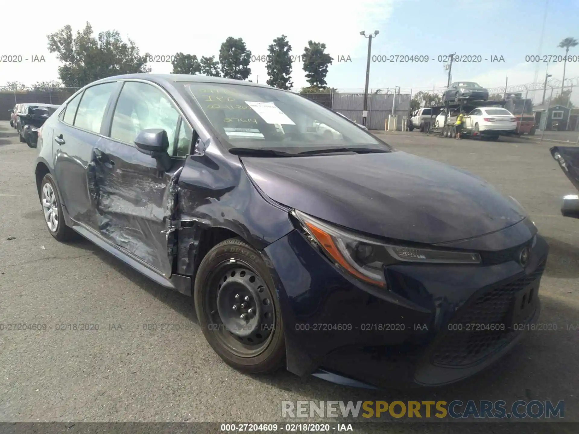 1 Photograph of a damaged car JTDEPRAE1LJ010714 TOYOTA COROLLA 2020