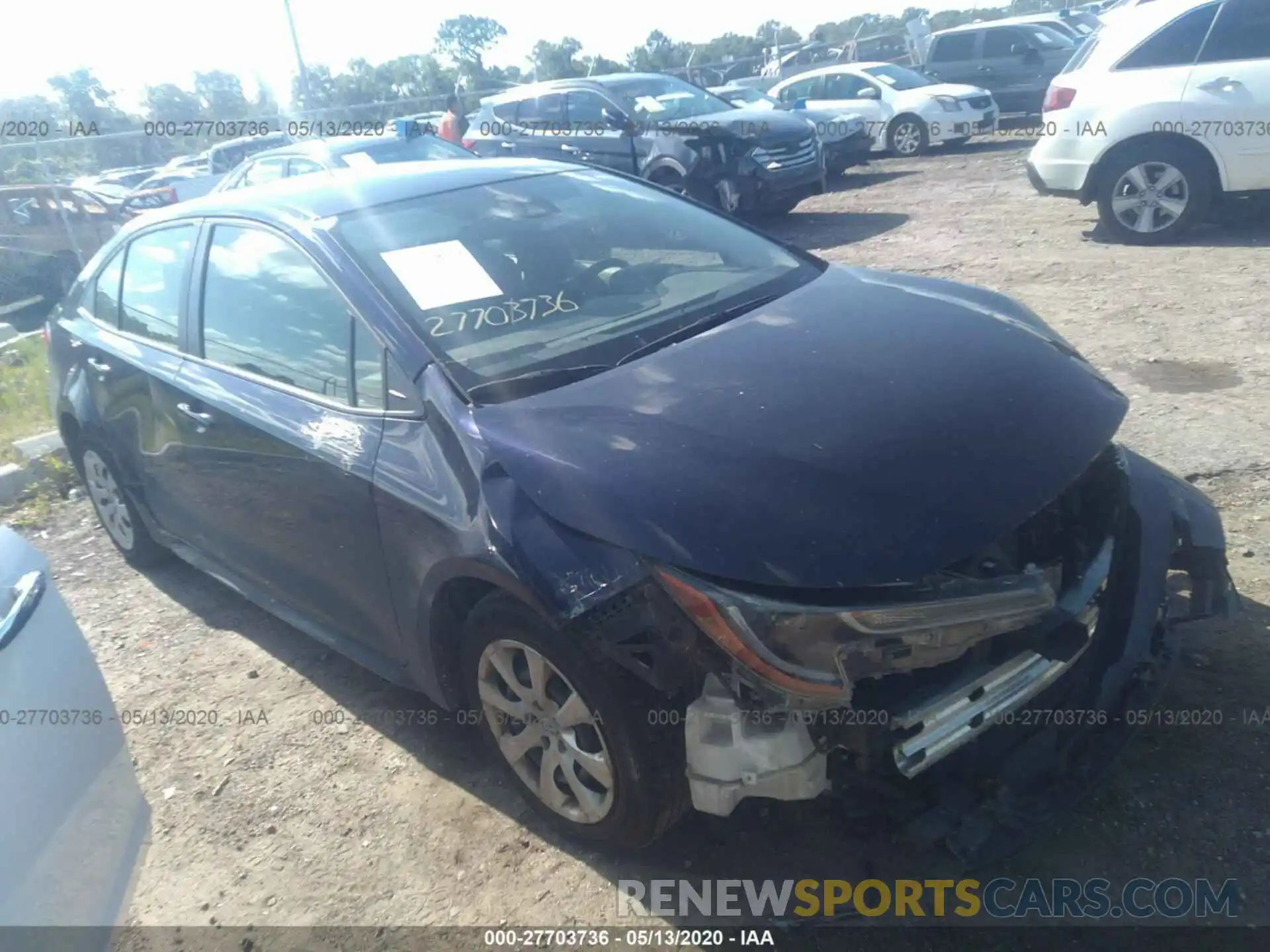 1 Photograph of a damaged car JTDEPRAE1LJ013094 TOYOTA COROLLA 2020