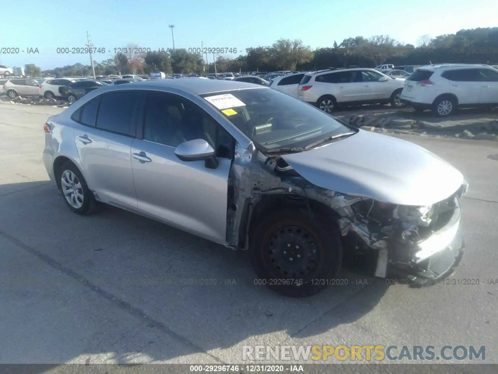 1 Photograph of a damaged car JTDEPRAE1LJ015203 TOYOTA COROLLA 2020