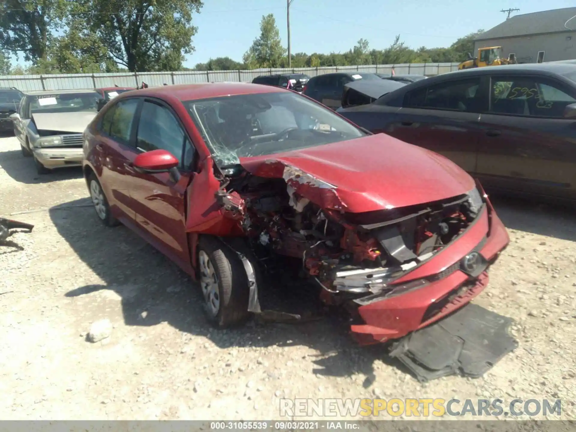 1 Photograph of a damaged car JTDEPRAE1LJ015542 TOYOTA COROLLA 2020