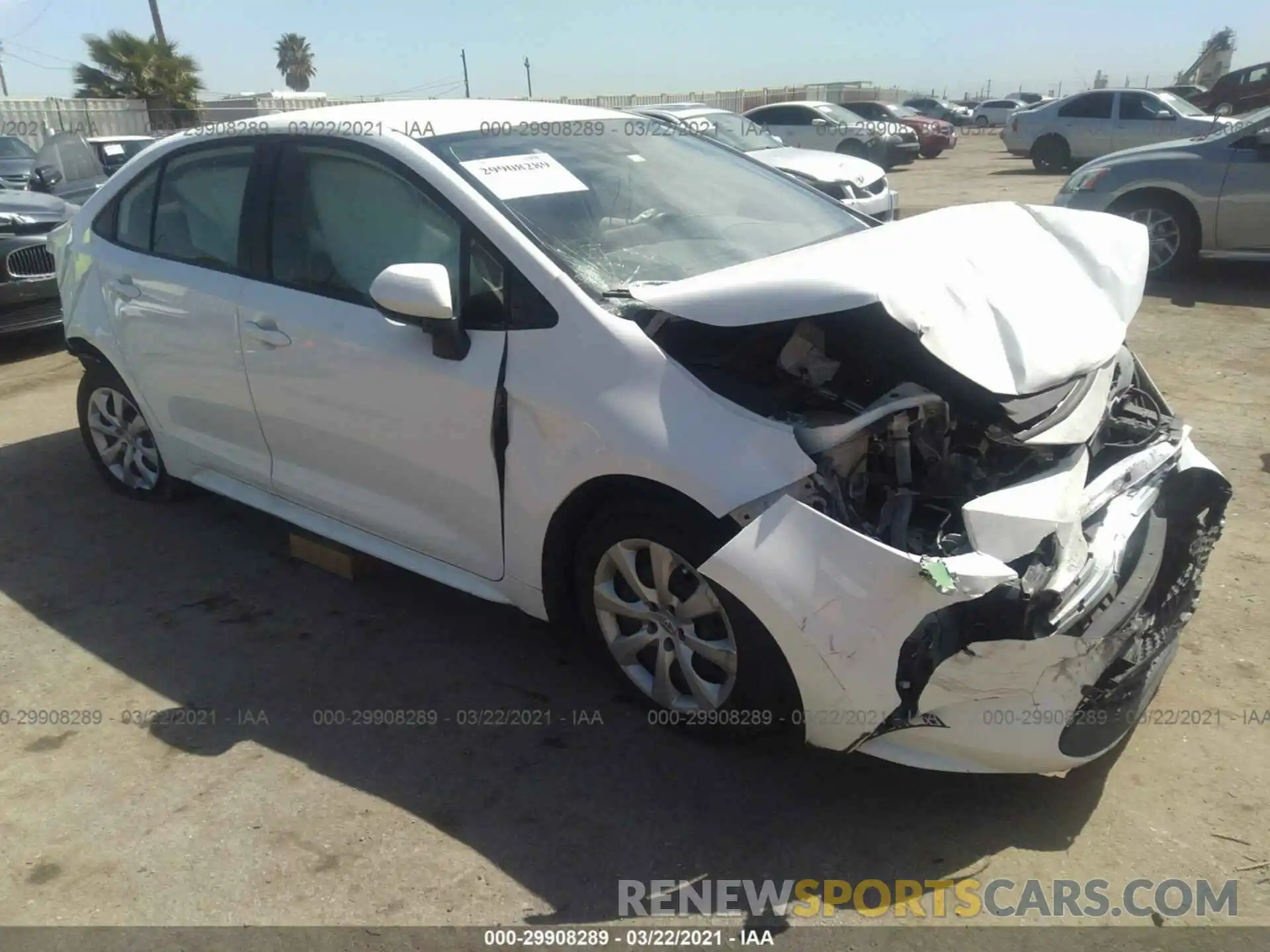 1 Photograph of a damaged car JTDEPRAE1LJ017419 TOYOTA COROLLA 2020