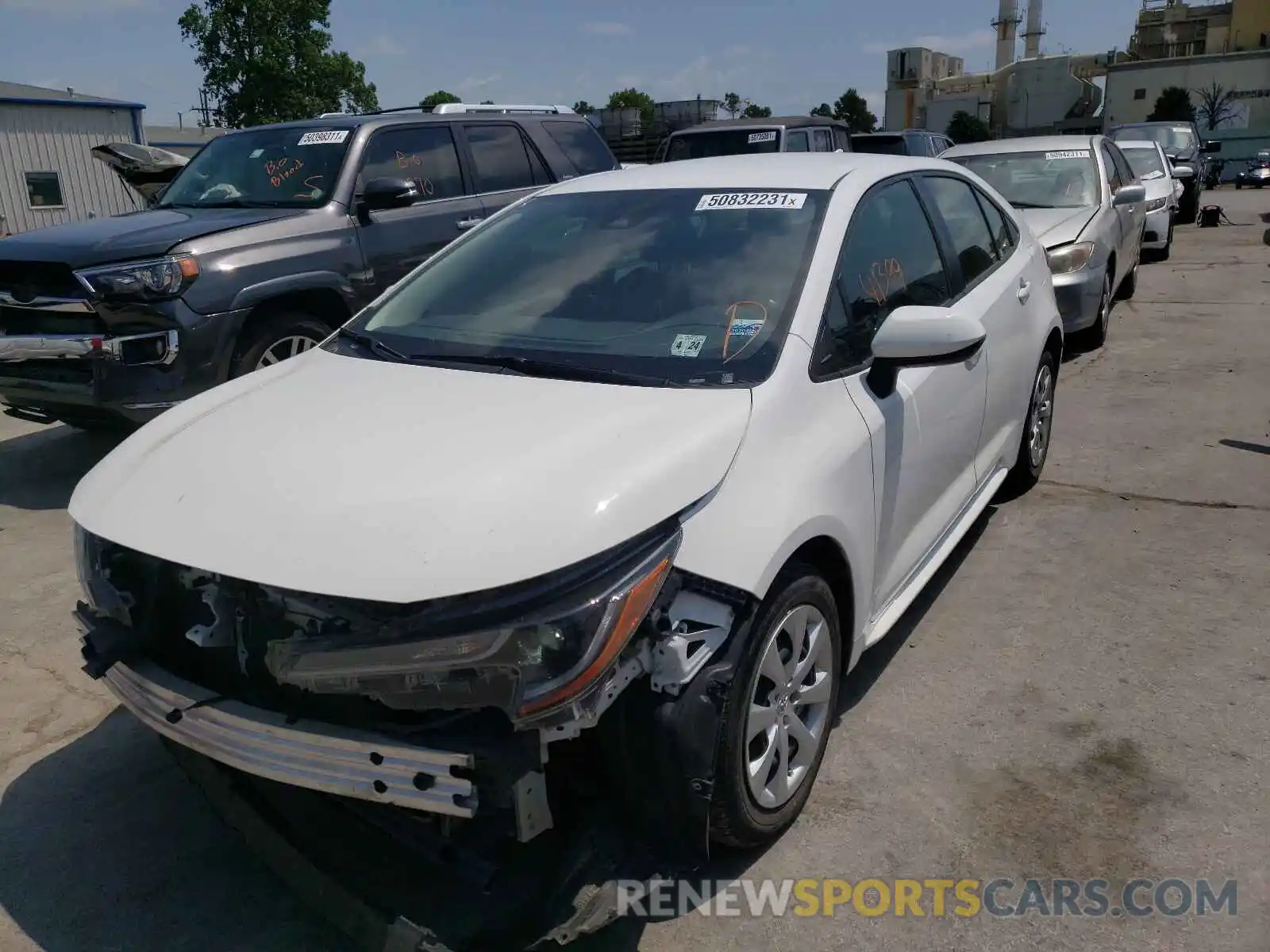 2 Photograph of a damaged car JTDEPRAE1LJ018053 TOYOTA COROLLA 2020