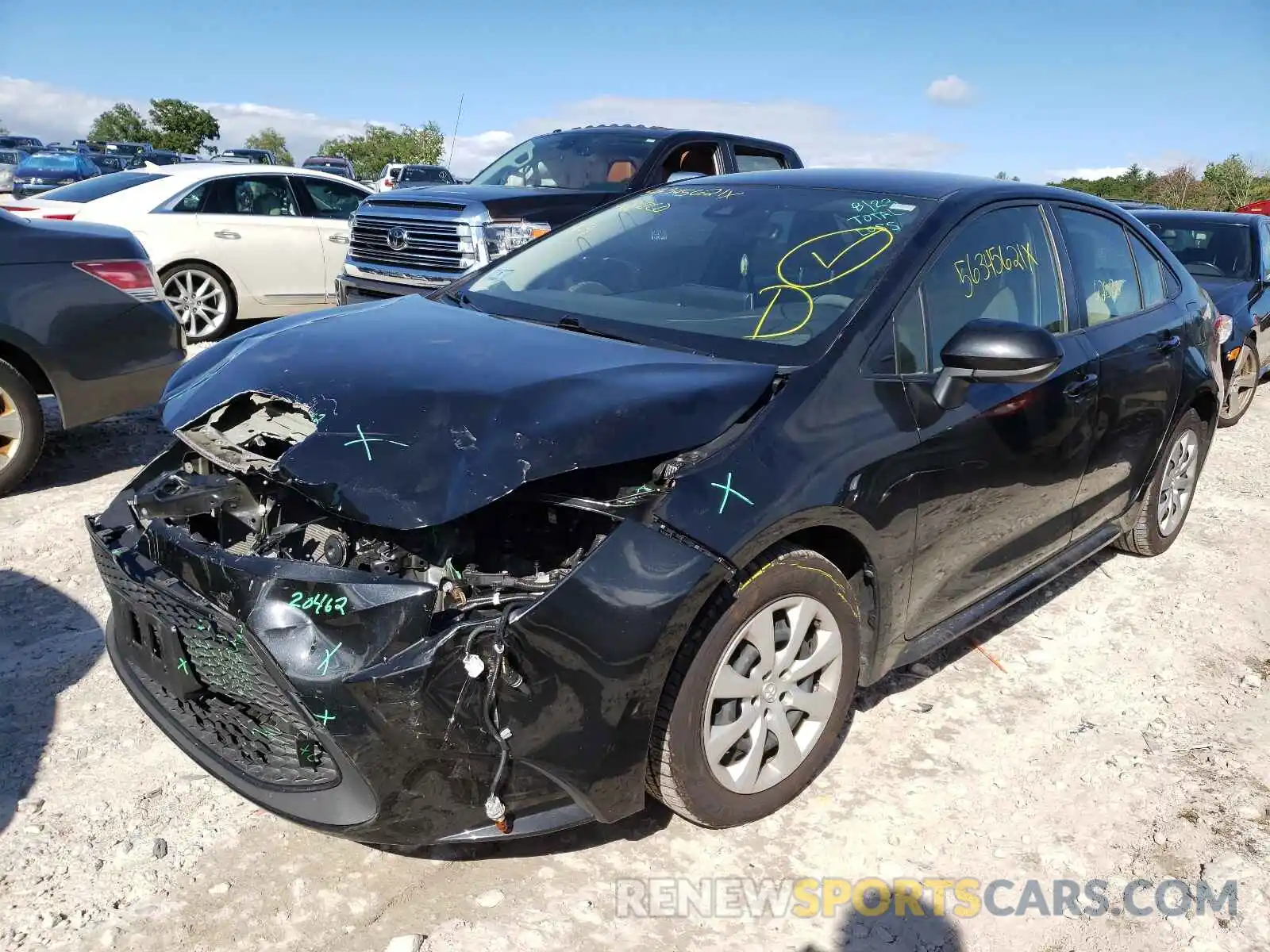 2 Photograph of a damaged car JTDEPRAE1LJ020367 TOYOTA COROLLA 2020