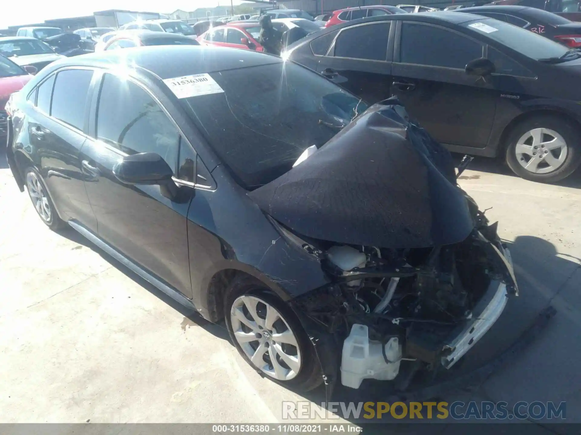 1 Photograph of a damaged car JTDEPRAE1LJ020384 TOYOTA COROLLA 2020