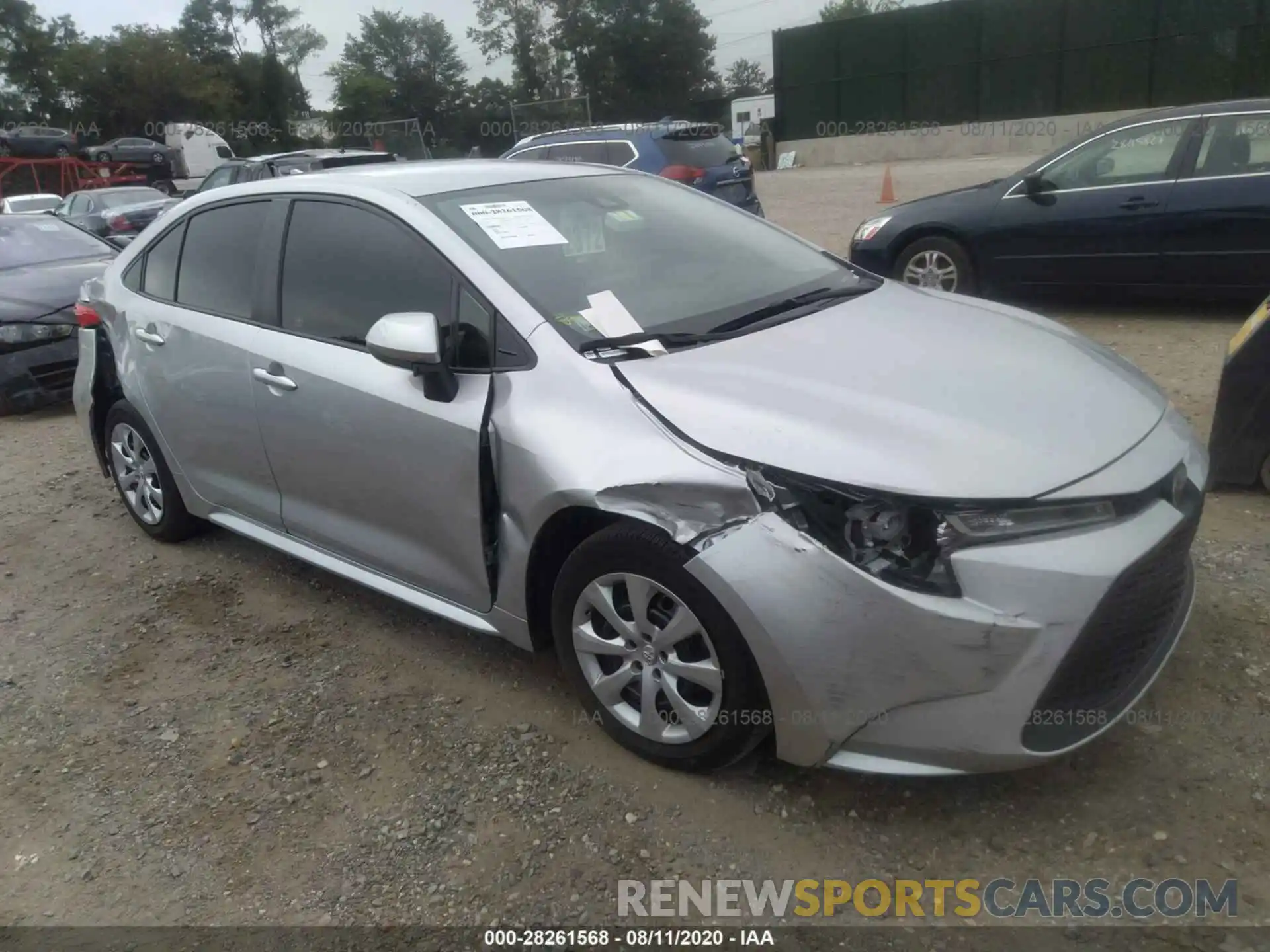 1 Photograph of a damaged car JTDEPRAE1LJ020434 TOYOTA COROLLA 2020