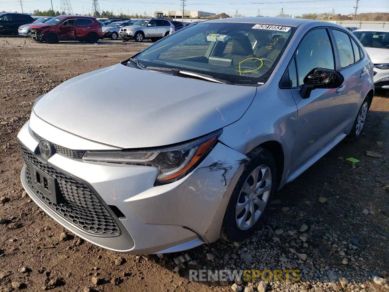 2 Photograph of a damaged car JTDEPRAE1LJ021602 TOYOTA COROLLA 2020