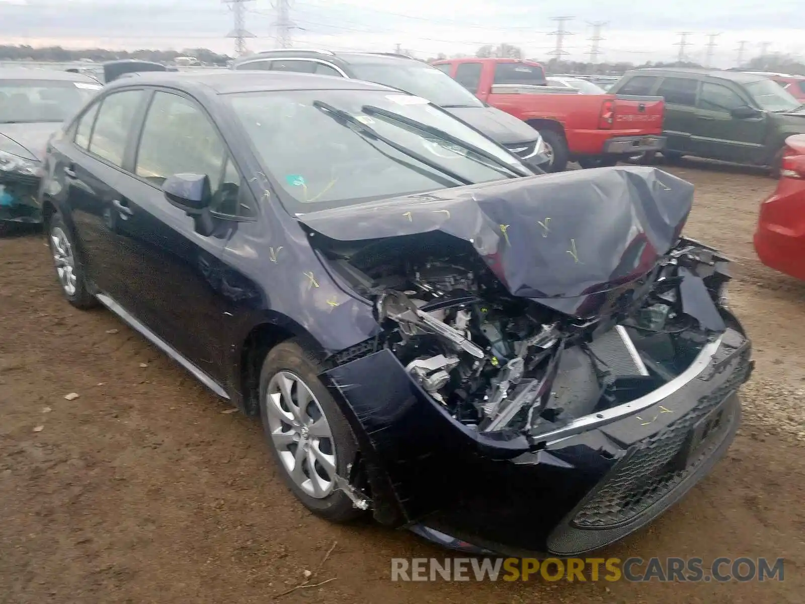 1 Photograph of a damaged car JTDEPRAE1LJ025519 TOYOTA COROLLA 2020