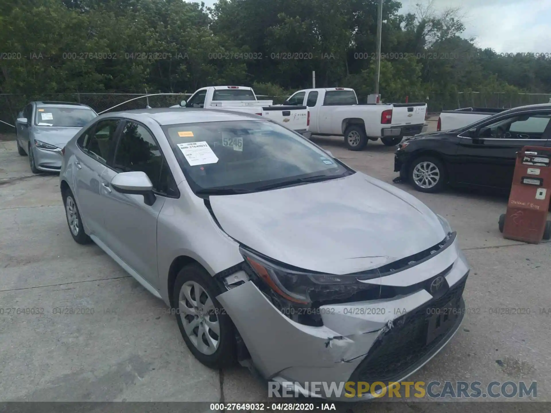 1 Photograph of a damaged car JTDEPRAE1LJ027156 TOYOTA COROLLA 2020