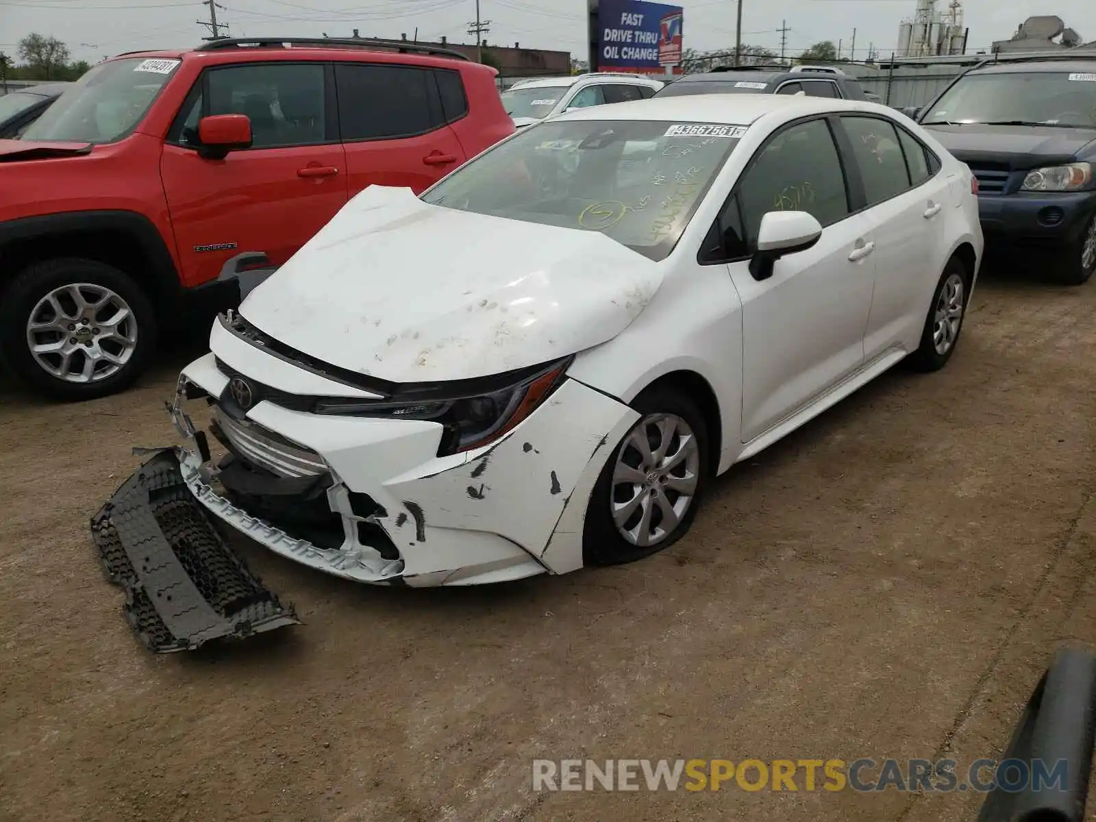 2 Photograph of a damaged car JTDEPRAE1LJ027819 TOYOTA COROLLA 2020