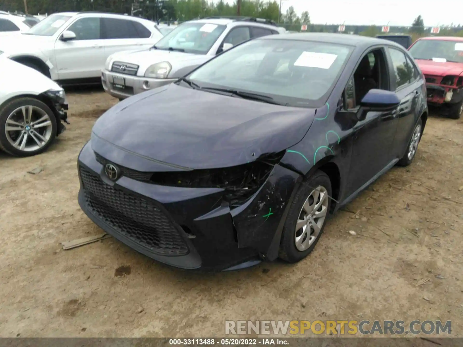 2 Photograph of a damaged car JTDEPRAE1LJ028243 TOYOTA COROLLA 2020