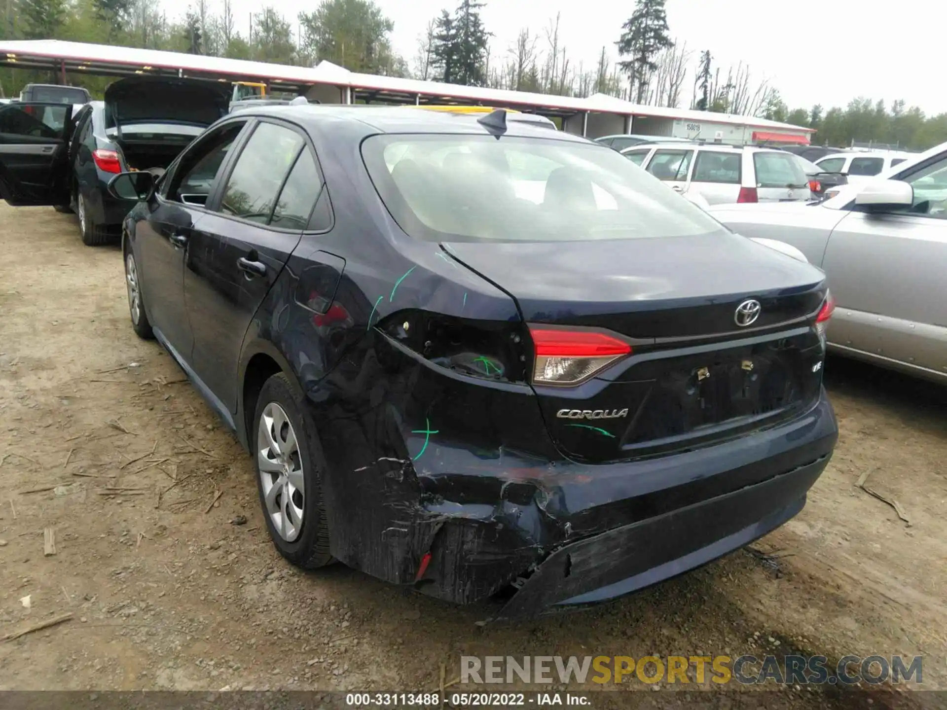 3 Photograph of a damaged car JTDEPRAE1LJ028243 TOYOTA COROLLA 2020