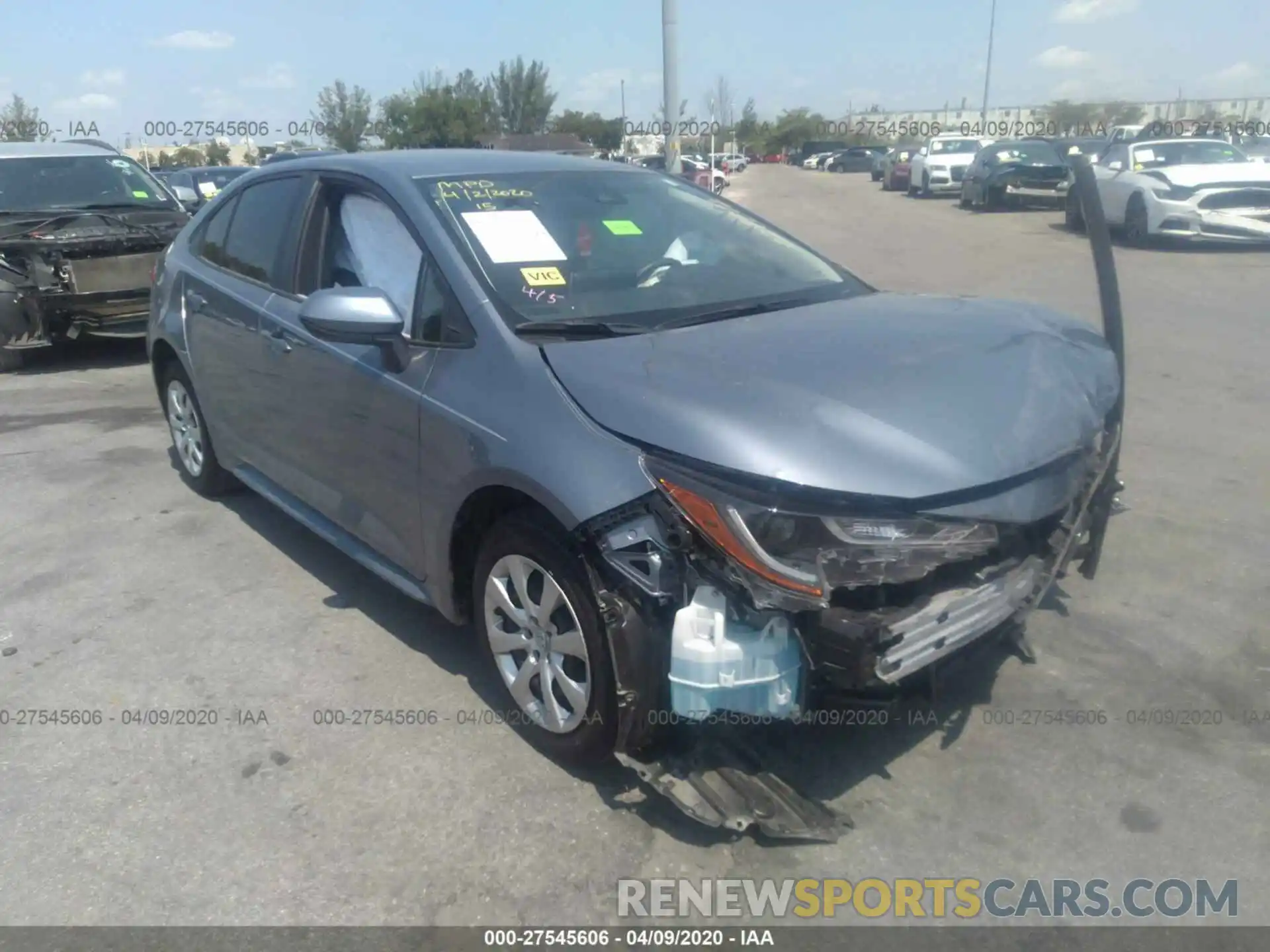 1 Photograph of a damaged car JTDEPRAE1LJ029912 TOYOTA COROLLA 2020