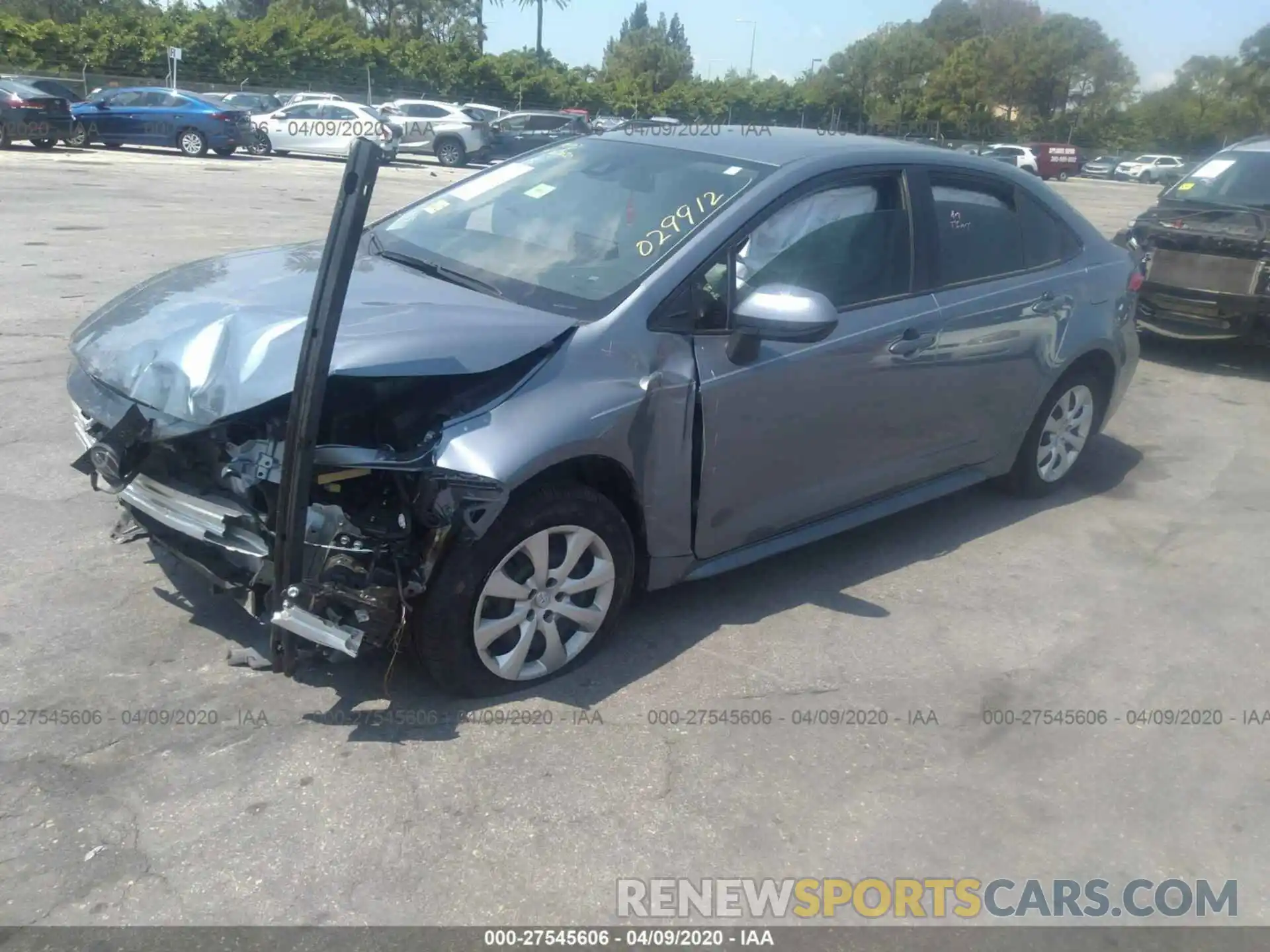 2 Photograph of a damaged car JTDEPRAE1LJ029912 TOYOTA COROLLA 2020