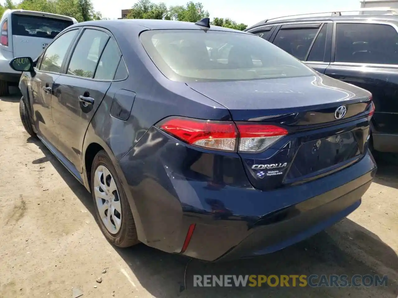 3 Photograph of a damaged car JTDEPRAE1LJ030588 TOYOTA COROLLA 2020