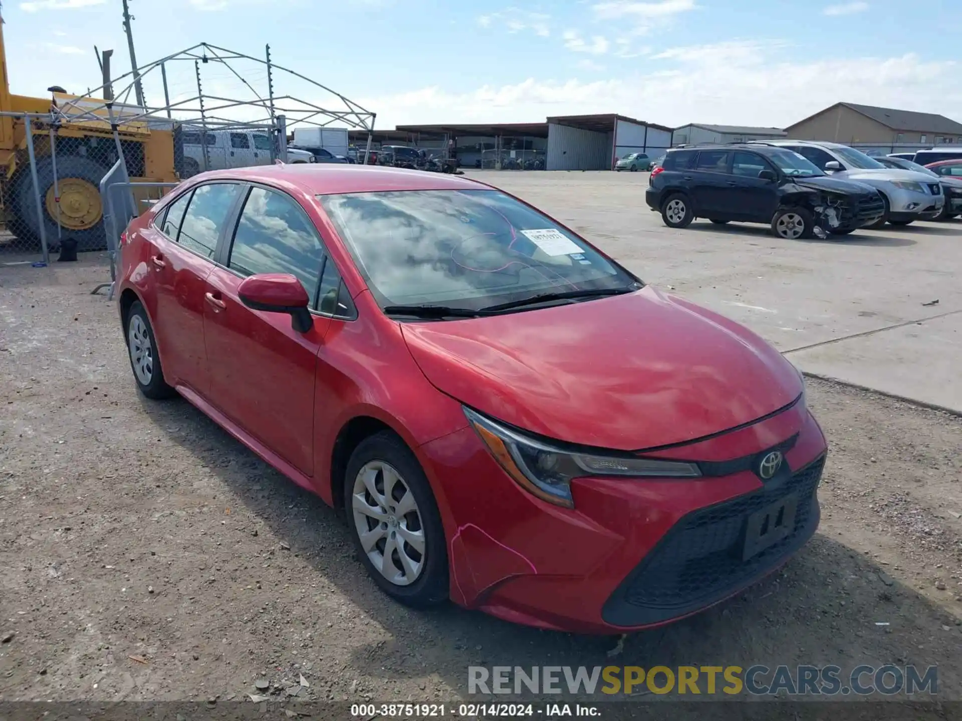 1 Photograph of a damaged car JTDEPRAE1LJ031806 TOYOTA COROLLA 2020