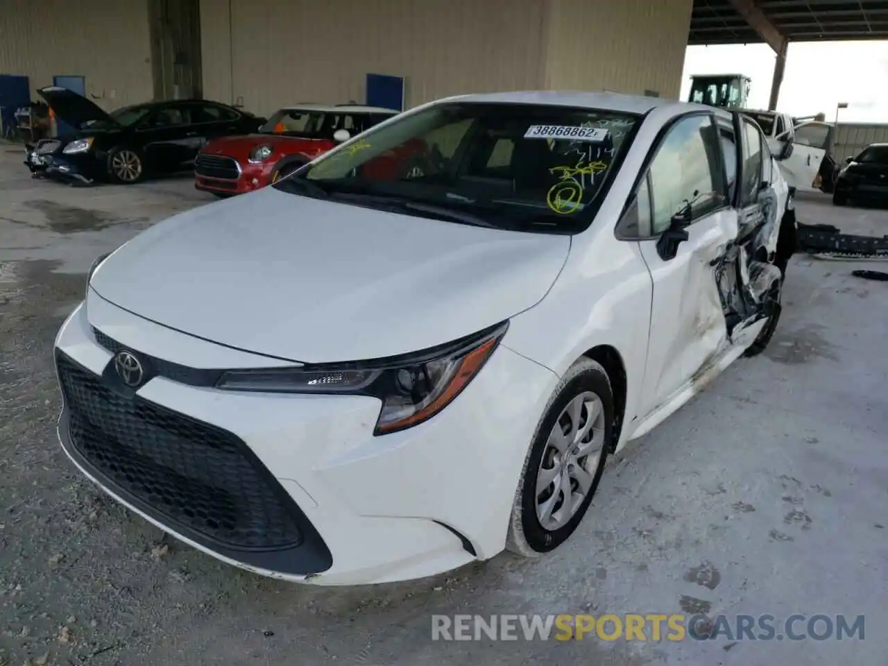 2 Photograph of a damaged car JTDEPRAE1LJ032292 TOYOTA COROLLA 2020