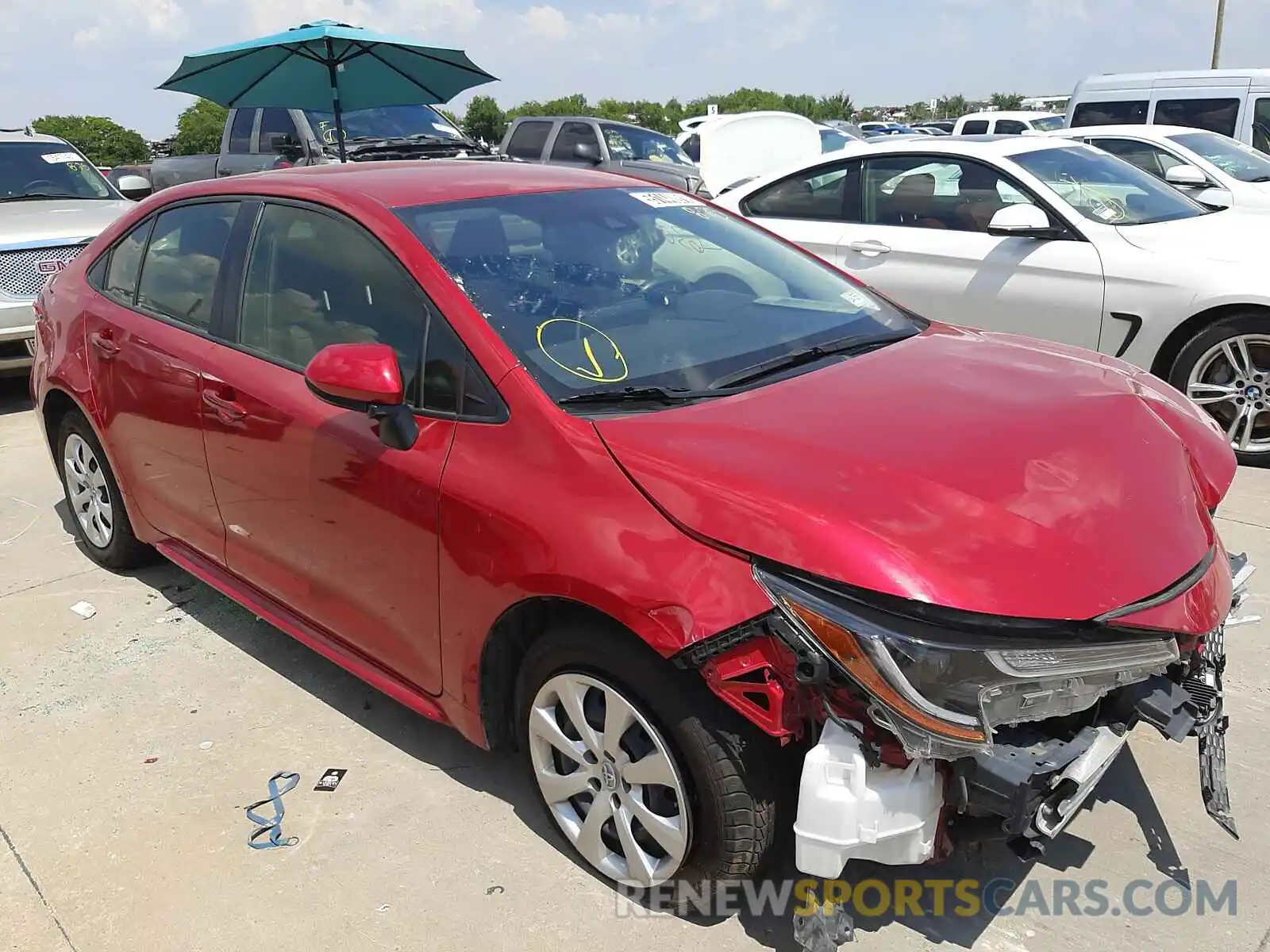 1 Photograph of a damaged car JTDEPRAE1LJ032549 TOYOTA COROLLA 2020