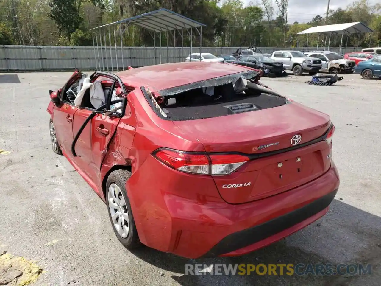 3 Photograph of a damaged car JTDEPRAE1LJ033135 TOYOTA COROLLA 2020