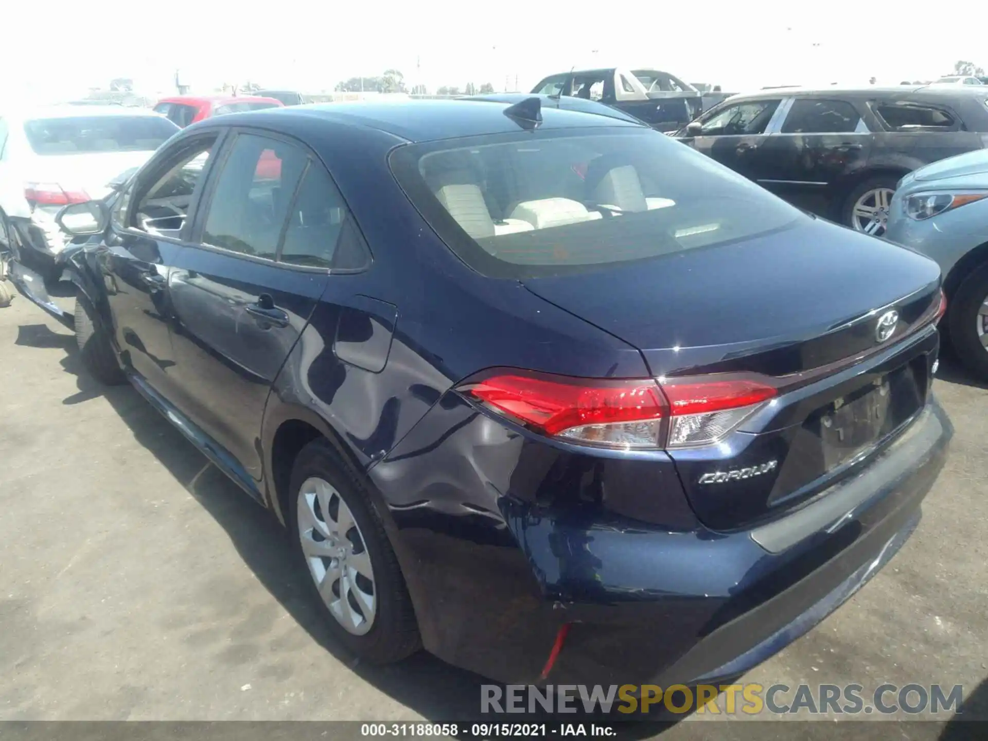 3 Photograph of a damaged car JTDEPRAE1LJ034205 TOYOTA COROLLA 2020