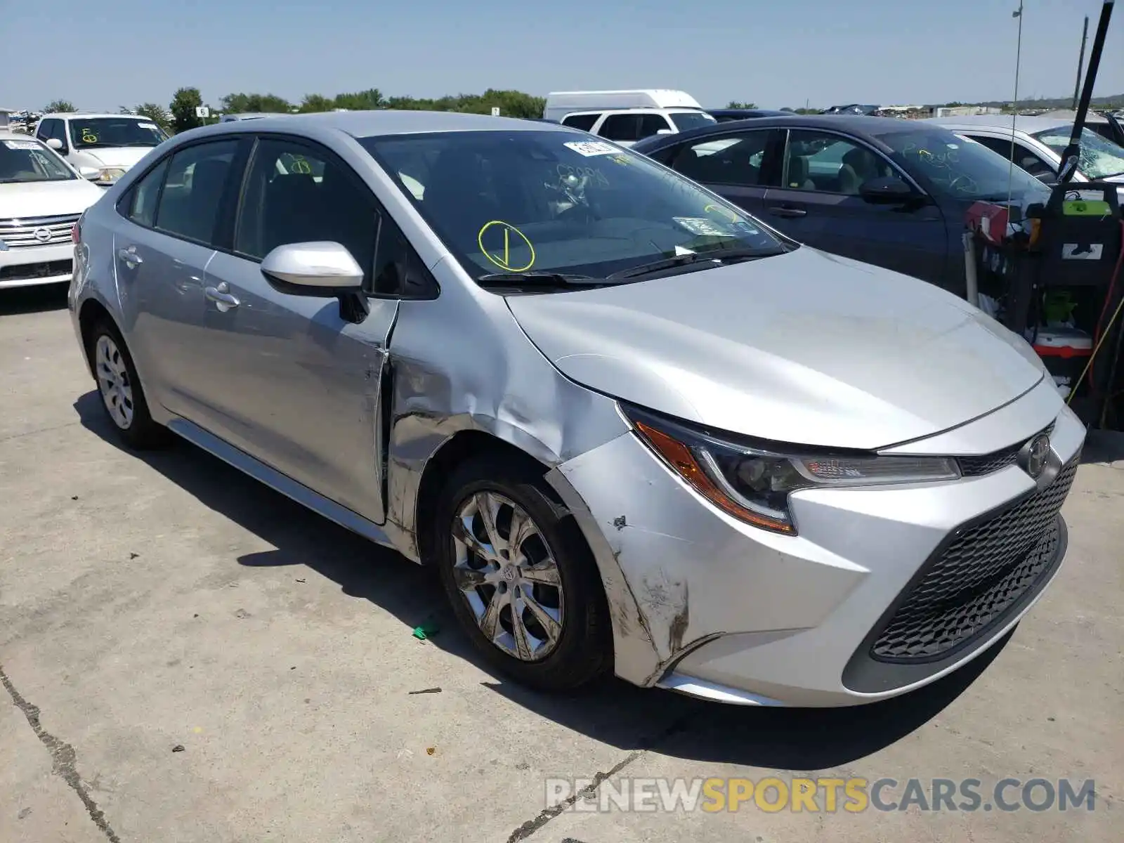 1 Photograph of a damaged car JTDEPRAE1LJ034706 TOYOTA COROLLA 2020