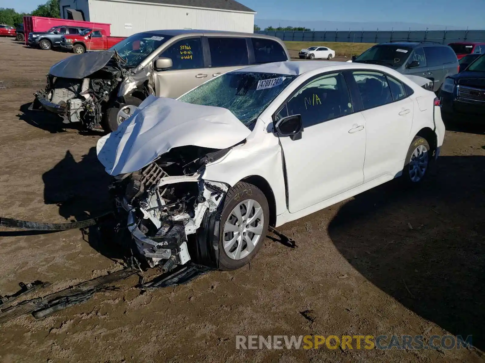 2 Photograph of a damaged car JTDEPRAE1LJ036066 TOYOTA COROLLA 2020