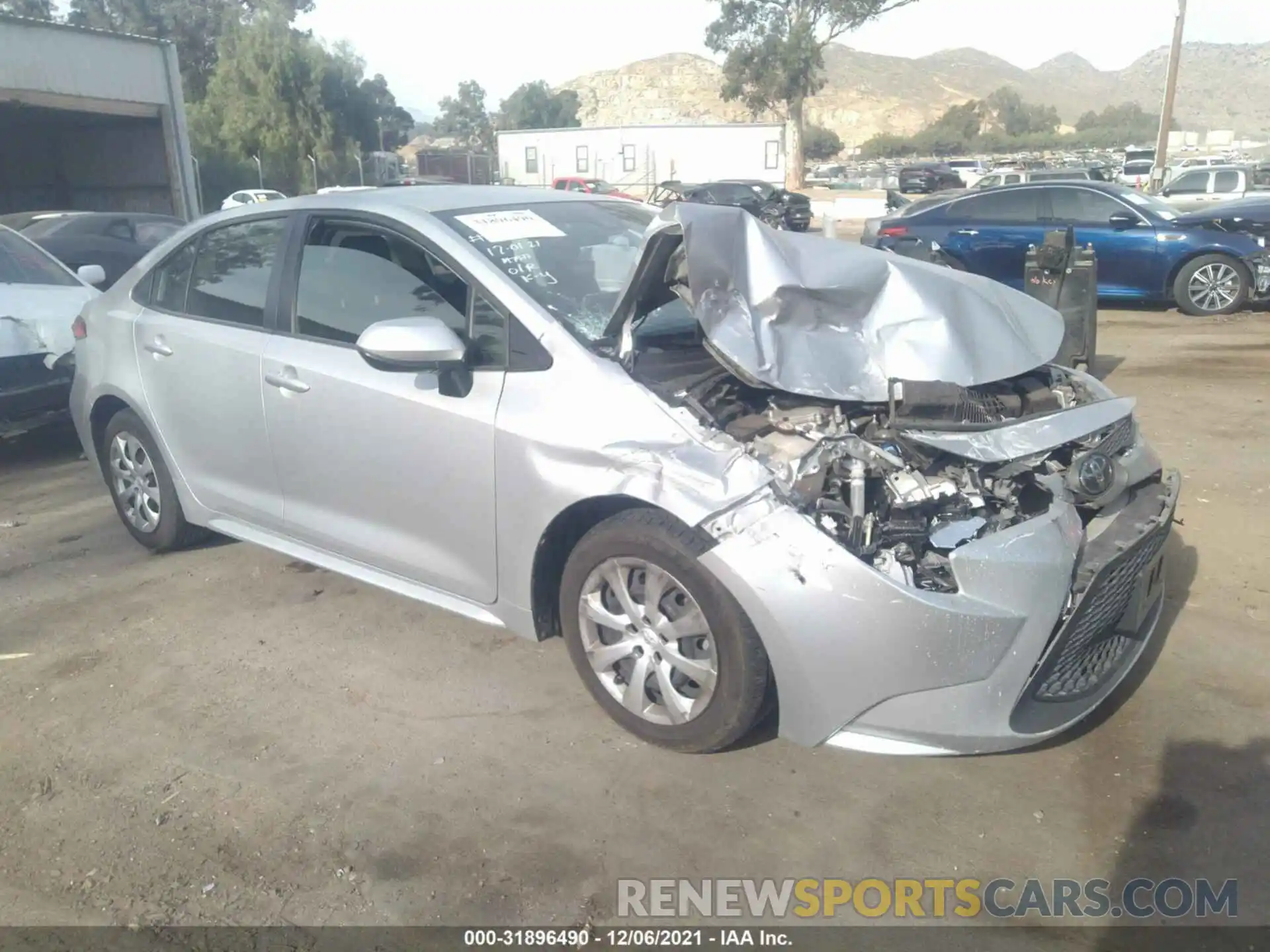 1 Photograph of a damaged car JTDEPRAE1LJ036455 TOYOTA COROLLA 2020