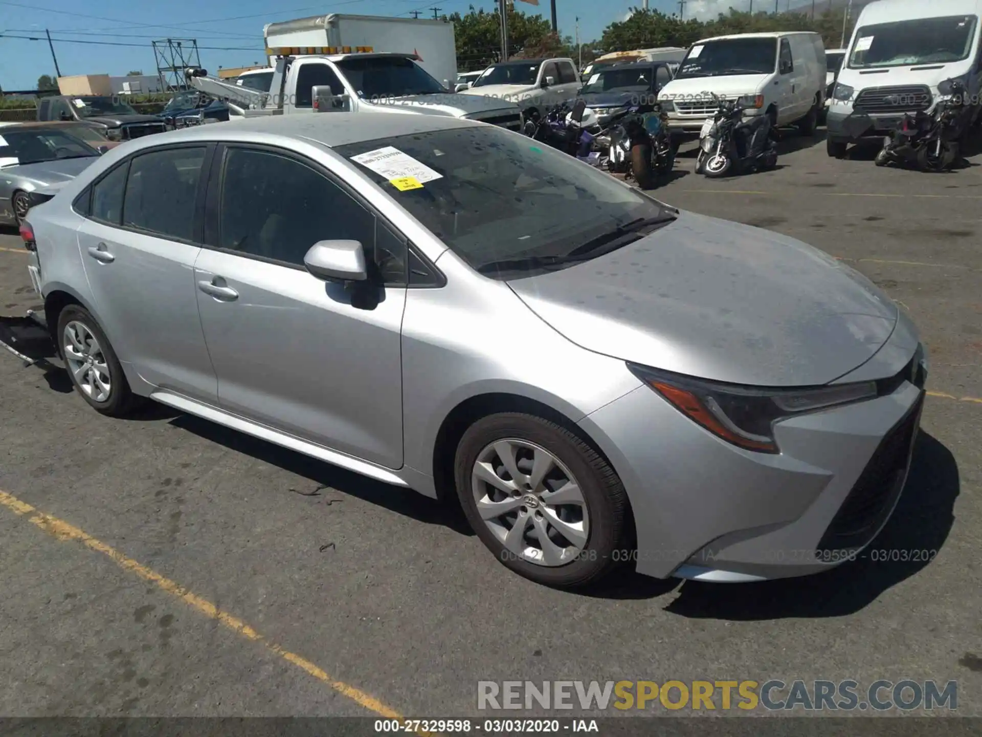 1 Photograph of a damaged car JTDEPRAE1LJ038349 TOYOTA COROLLA 2020