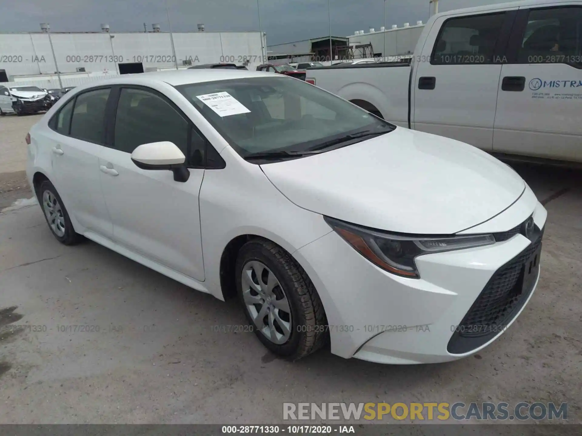 1 Photograph of a damaged car JTDEPRAE1LJ038612 TOYOTA COROLLA 2020