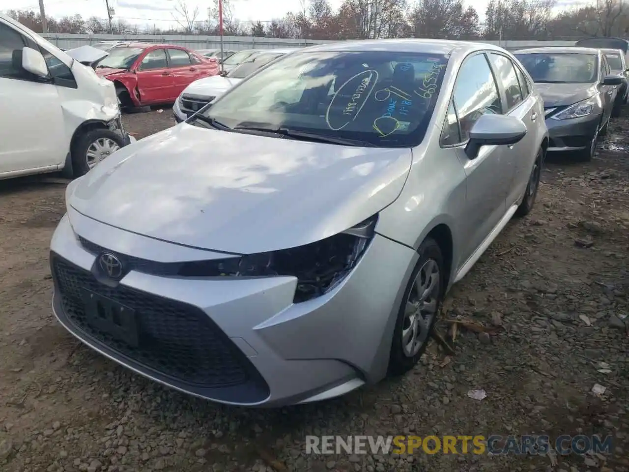 2 Photograph of a damaged car JTDEPRAE1LJ039680 TOYOTA COROLLA 2020