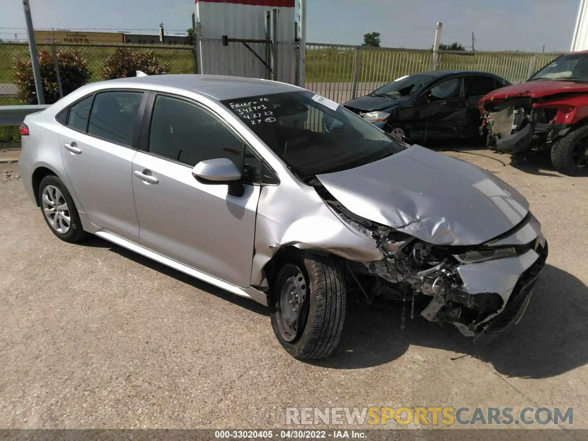 1 Photograph of a damaged car JTDEPRAE1LJ041221 TOYOTA COROLLA 2020