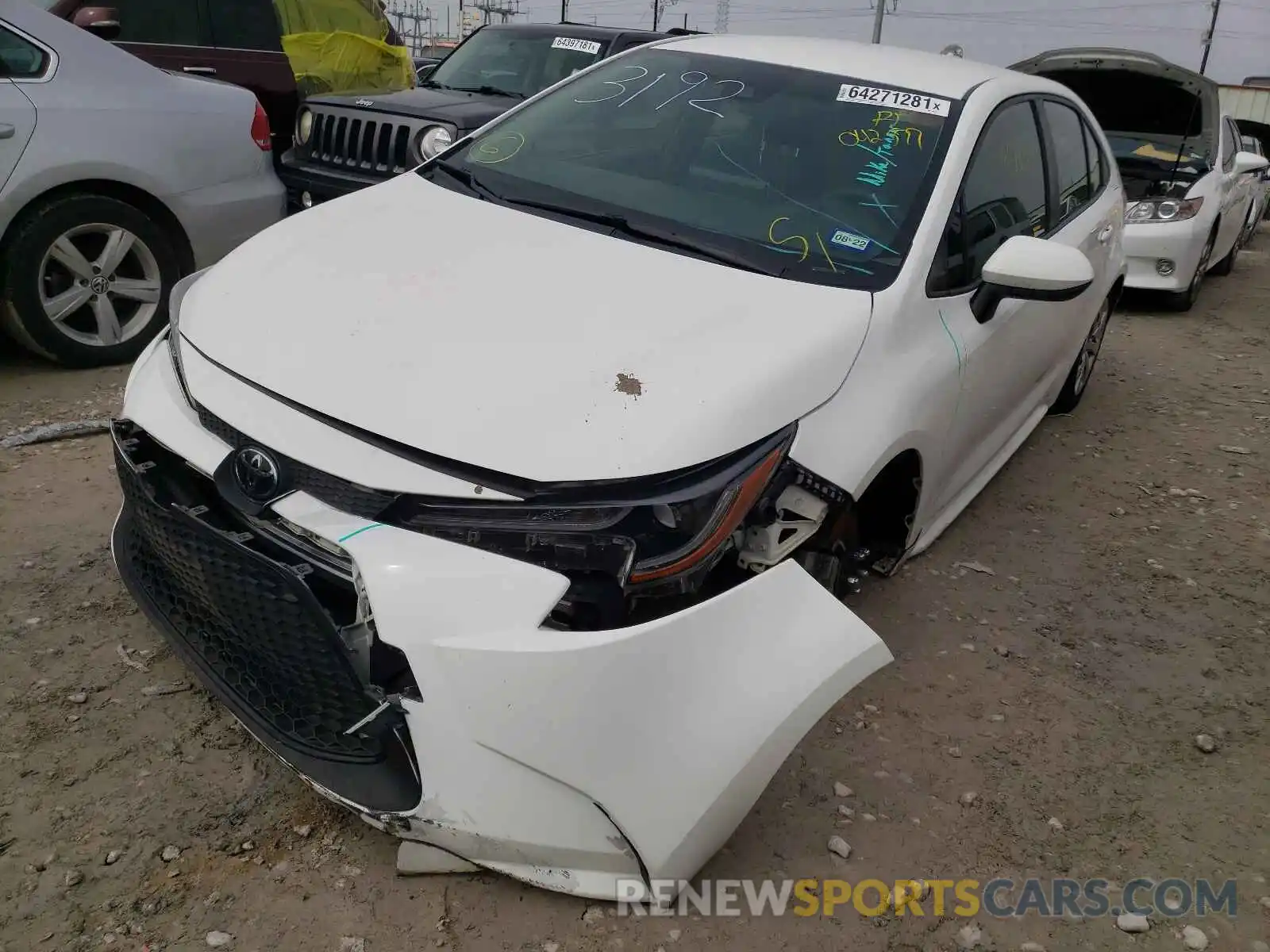 2 Photograph of a damaged car JTDEPRAE1LJ042577 TOYOTA COROLLA 2020