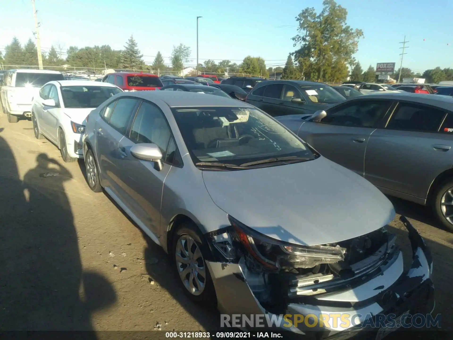 1 Photograph of a damaged car JTDEPRAE1LJ045933 TOYOTA COROLLA 2020