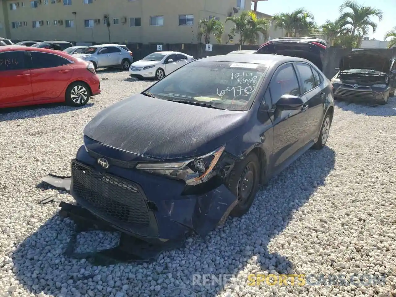 2 Photograph of a damaged car JTDEPRAE1LJ046970 TOYOTA COROLLA 2020