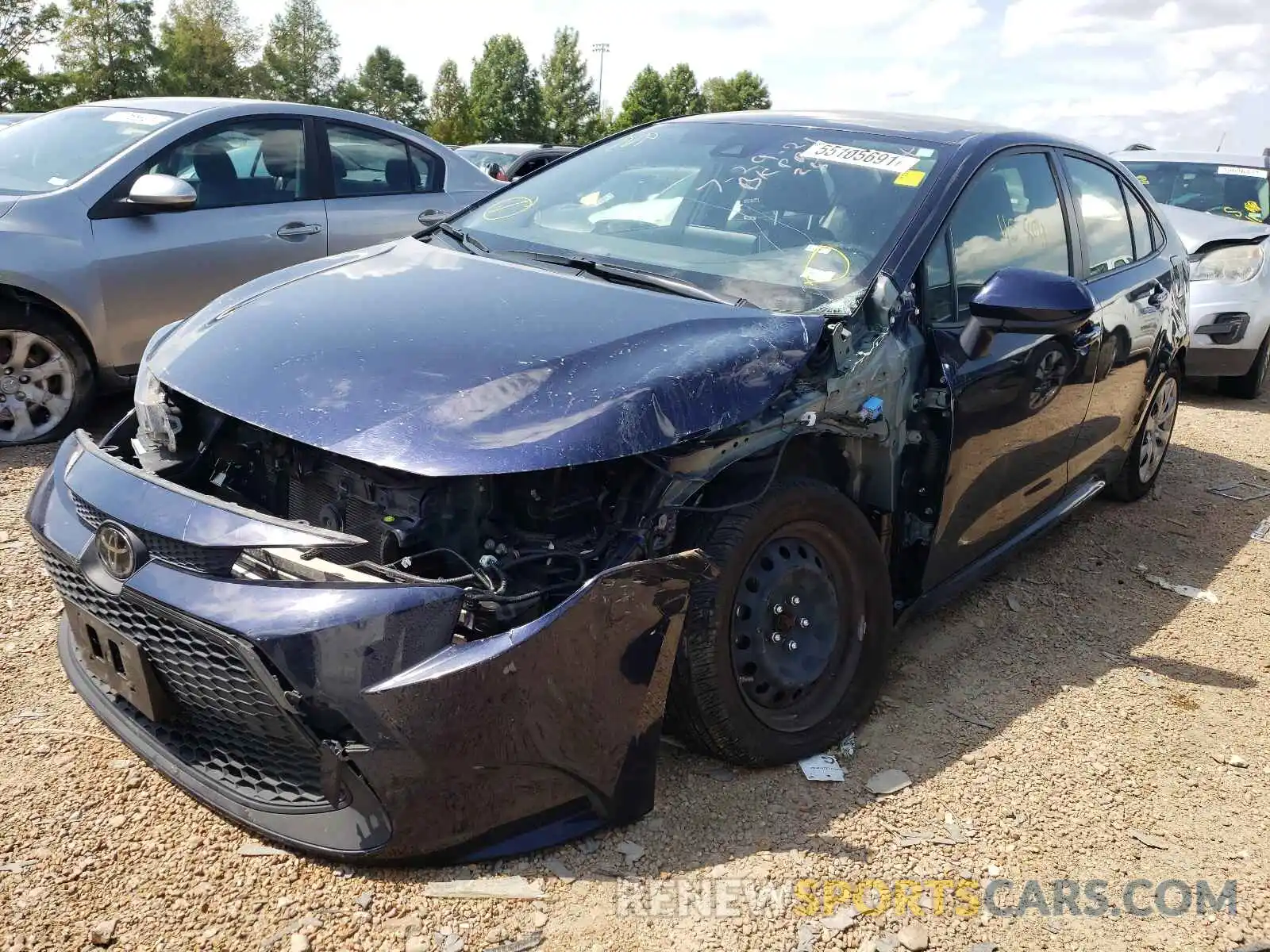 2 Photograph of a damaged car JTDEPRAE1LJ047374 TOYOTA COROLLA 2020