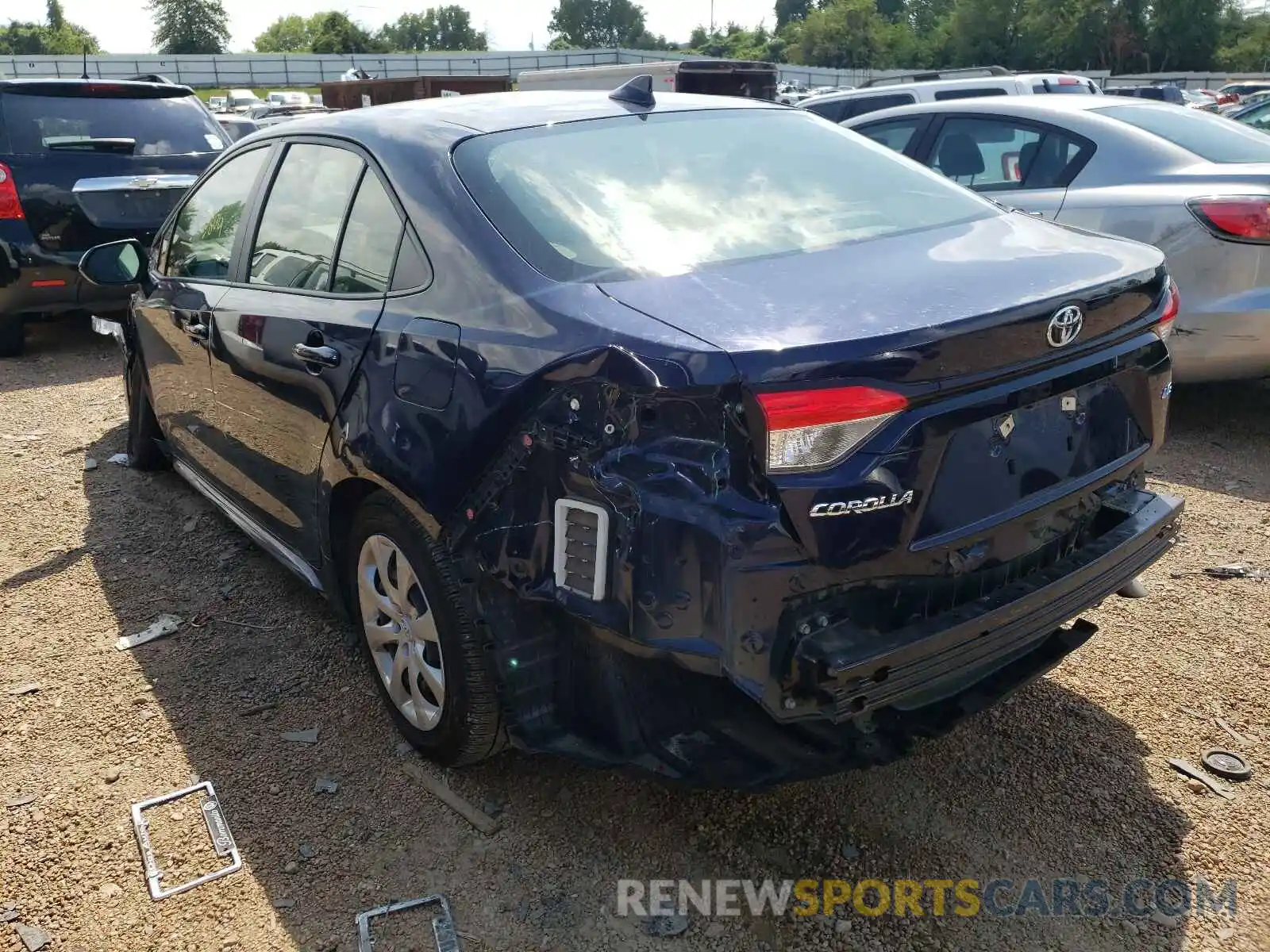 3 Photograph of a damaged car JTDEPRAE1LJ047374 TOYOTA COROLLA 2020